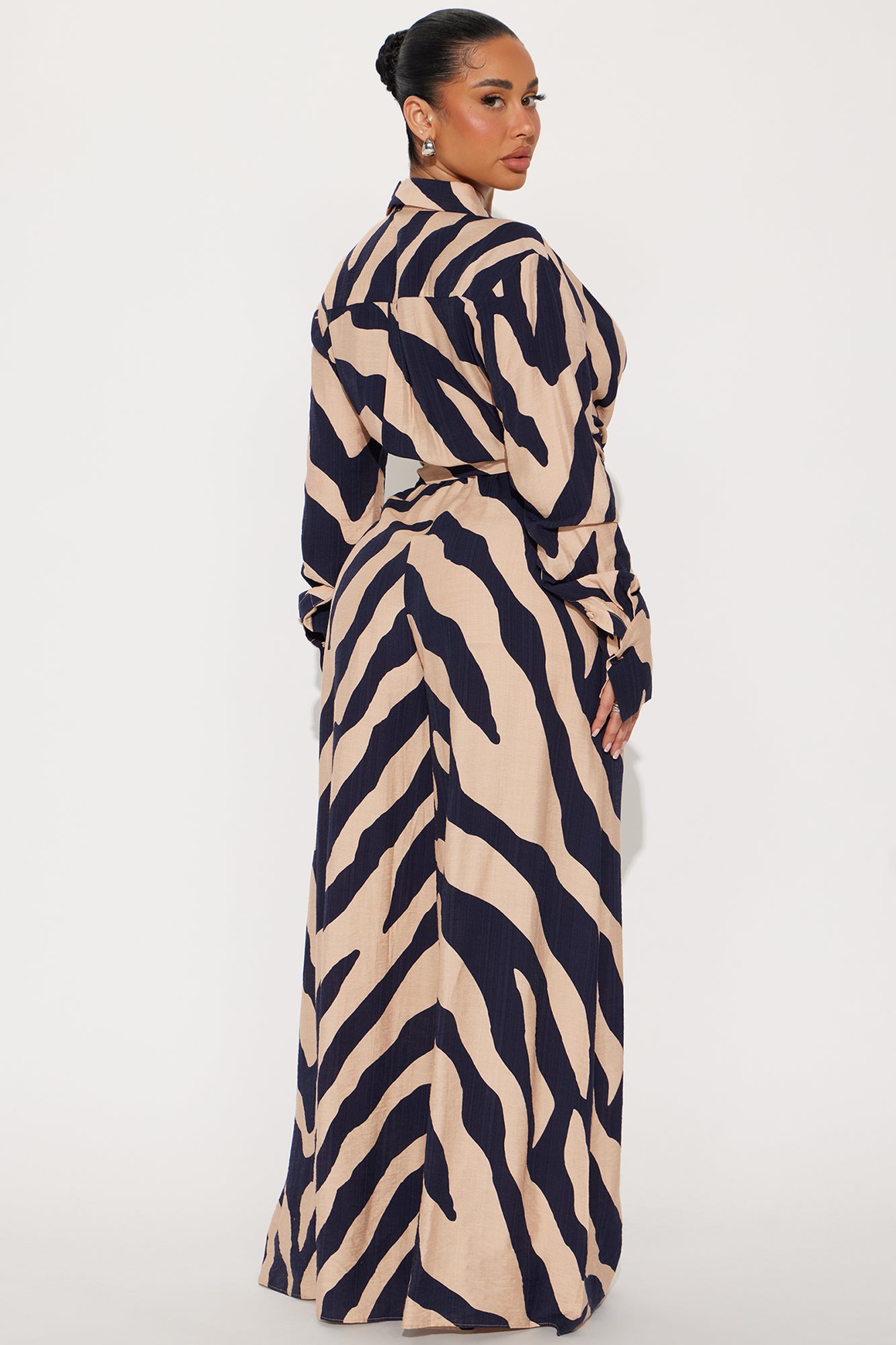 Don't Test Me Linen Jumpsuit - Navy/combo - Image 3