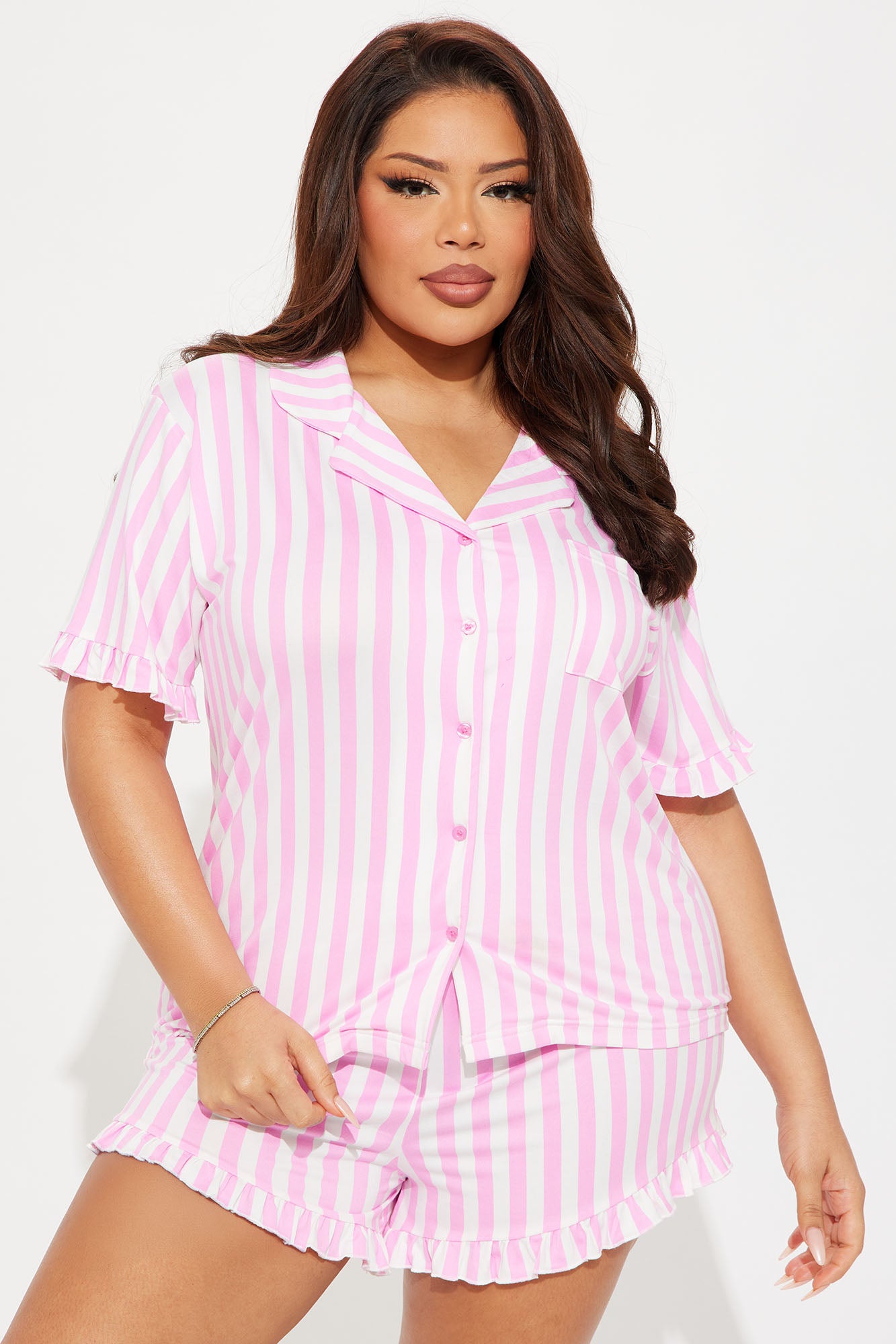 Sleeping All Day PJ Short Set - Pink - Image 4