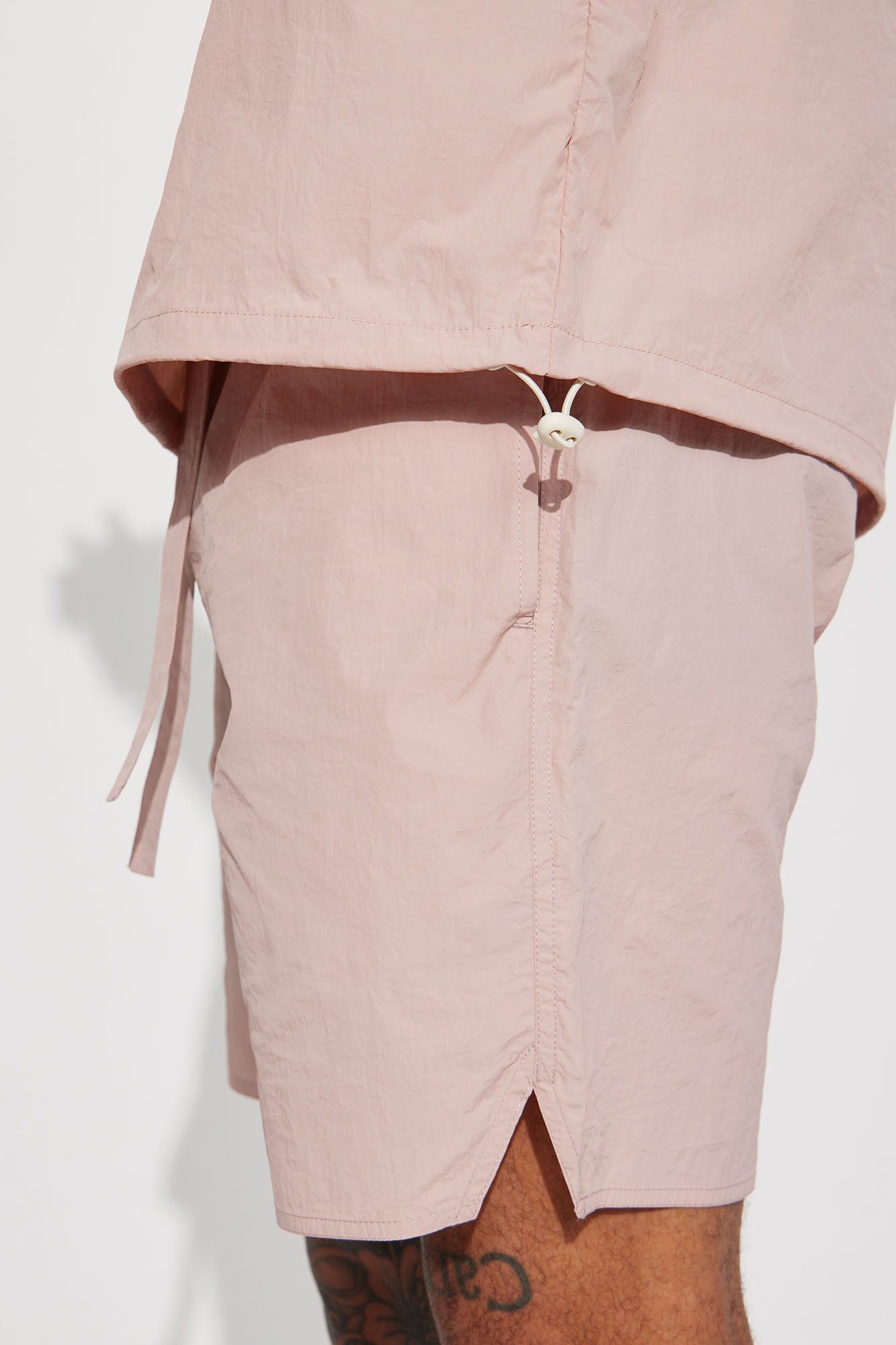 Batter Up Crinkle Nylon Pullover Tee - Mauve - Image 4
