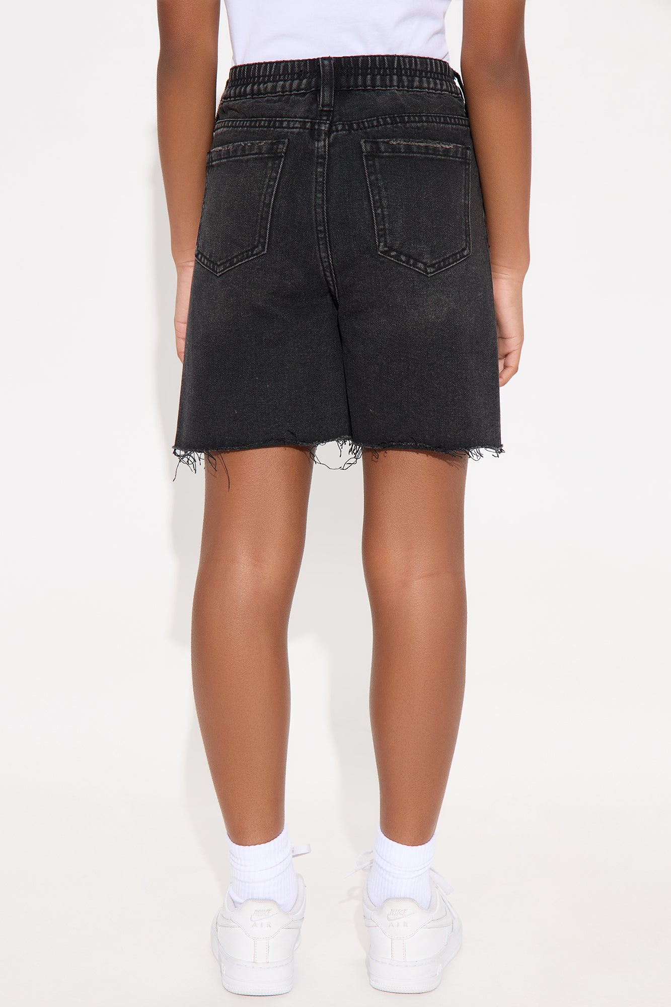 Mini Found A Way Ripped Denim Shorts - Black - Image 3