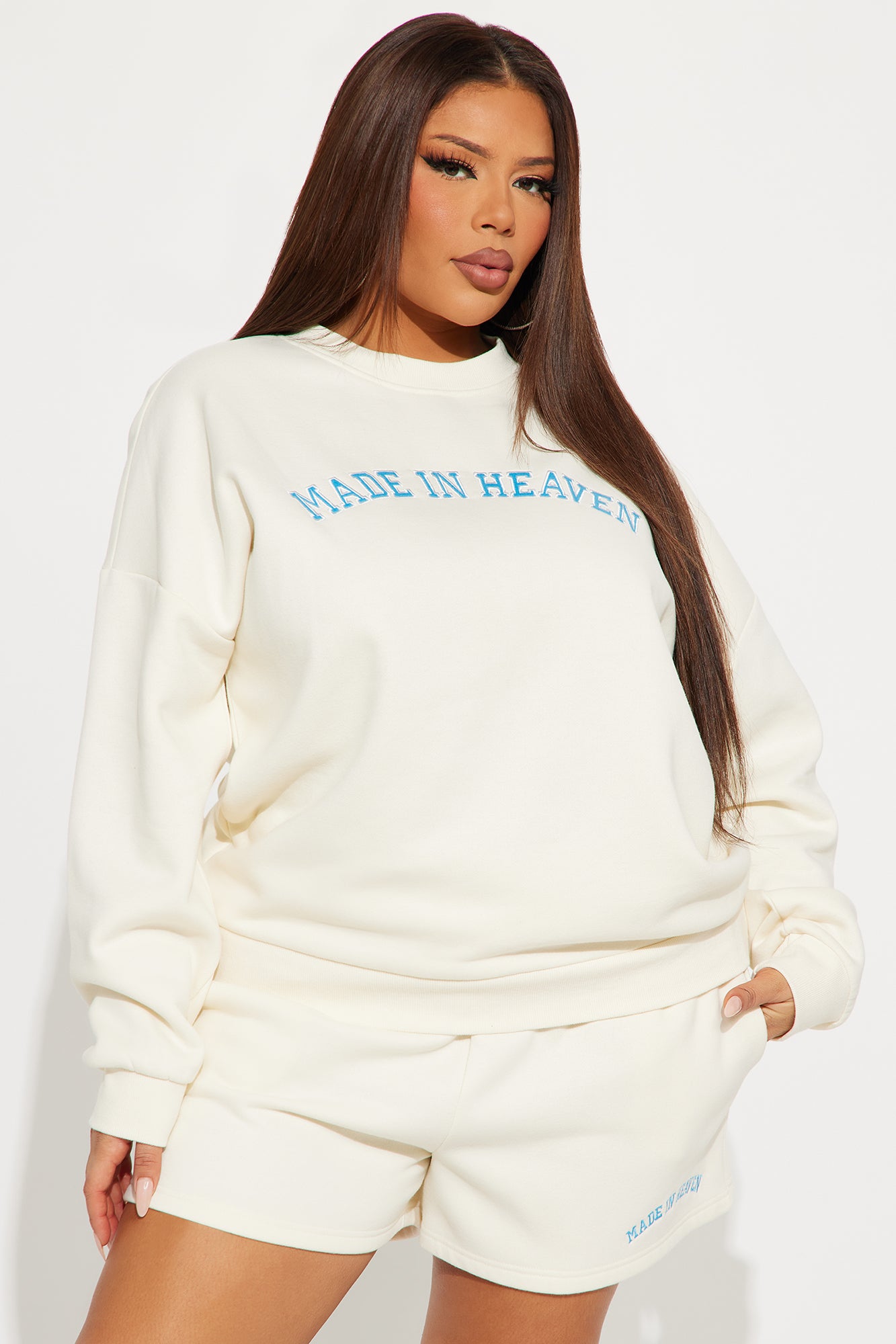 Heaven Fleece Short Set - Cream - Image 7