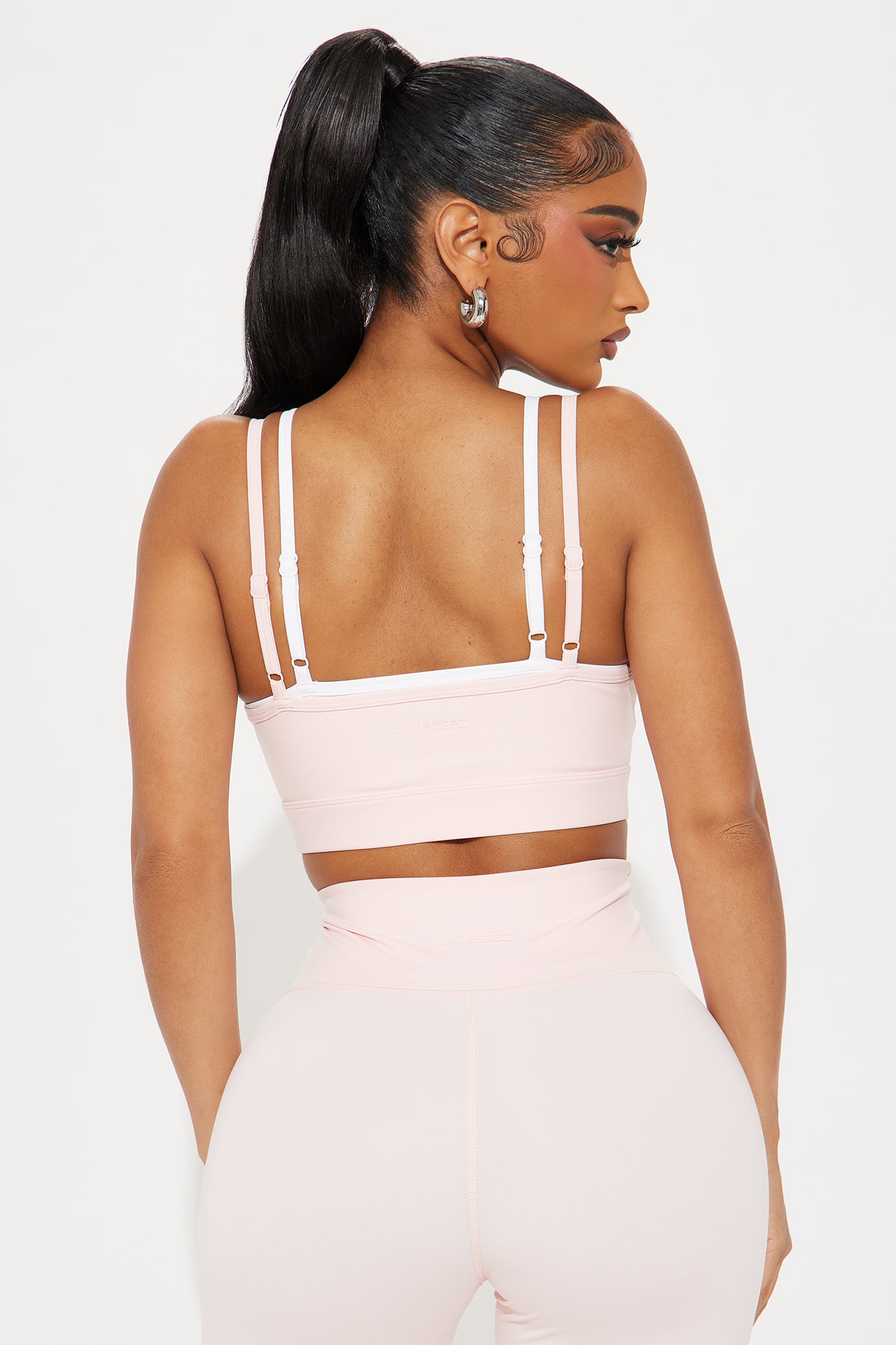 Club Chic Elevate Twofer Sports Bra - Blush - Image 5