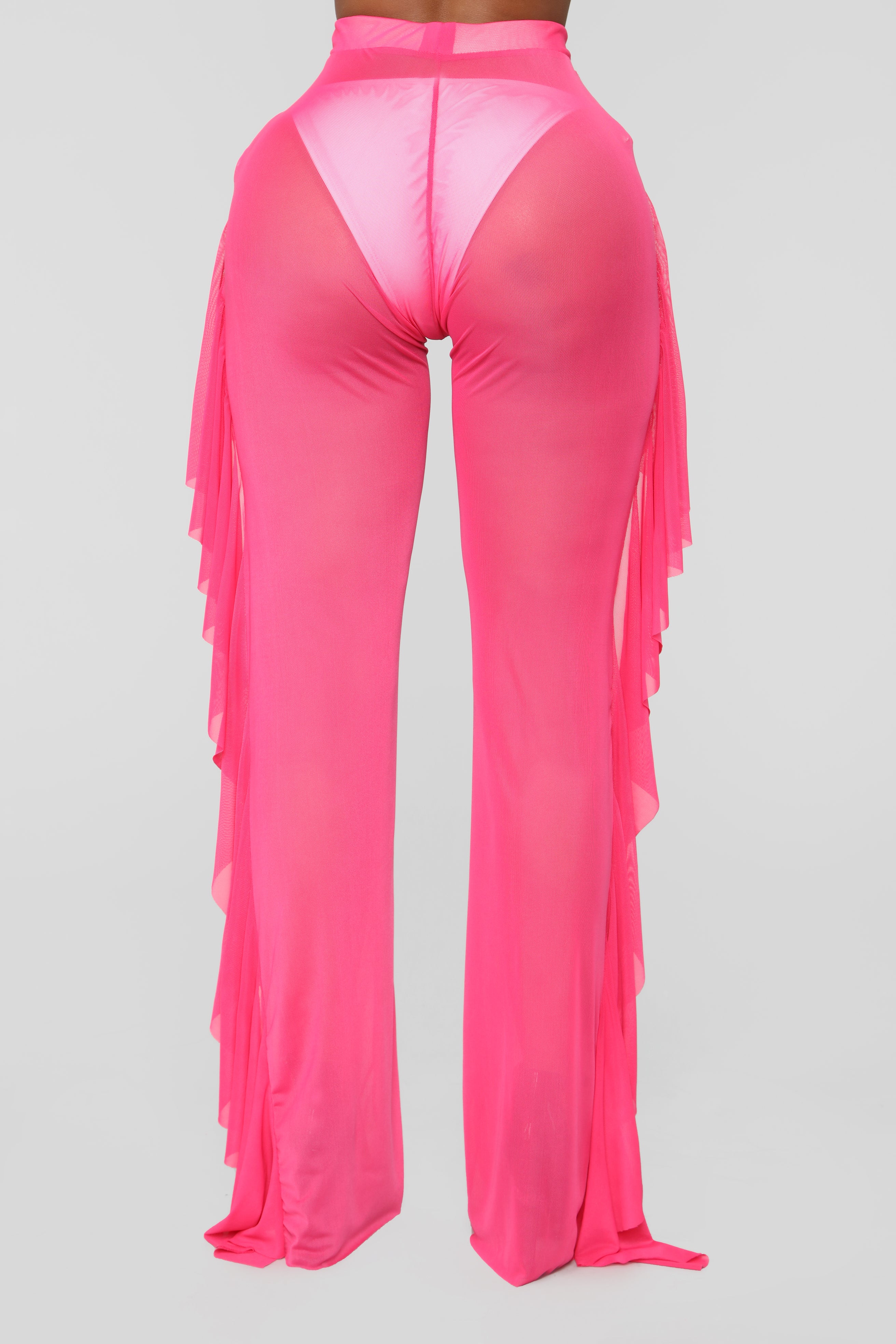 Sunshine See Through Cover Up Pant - Fuchsia - Image 8