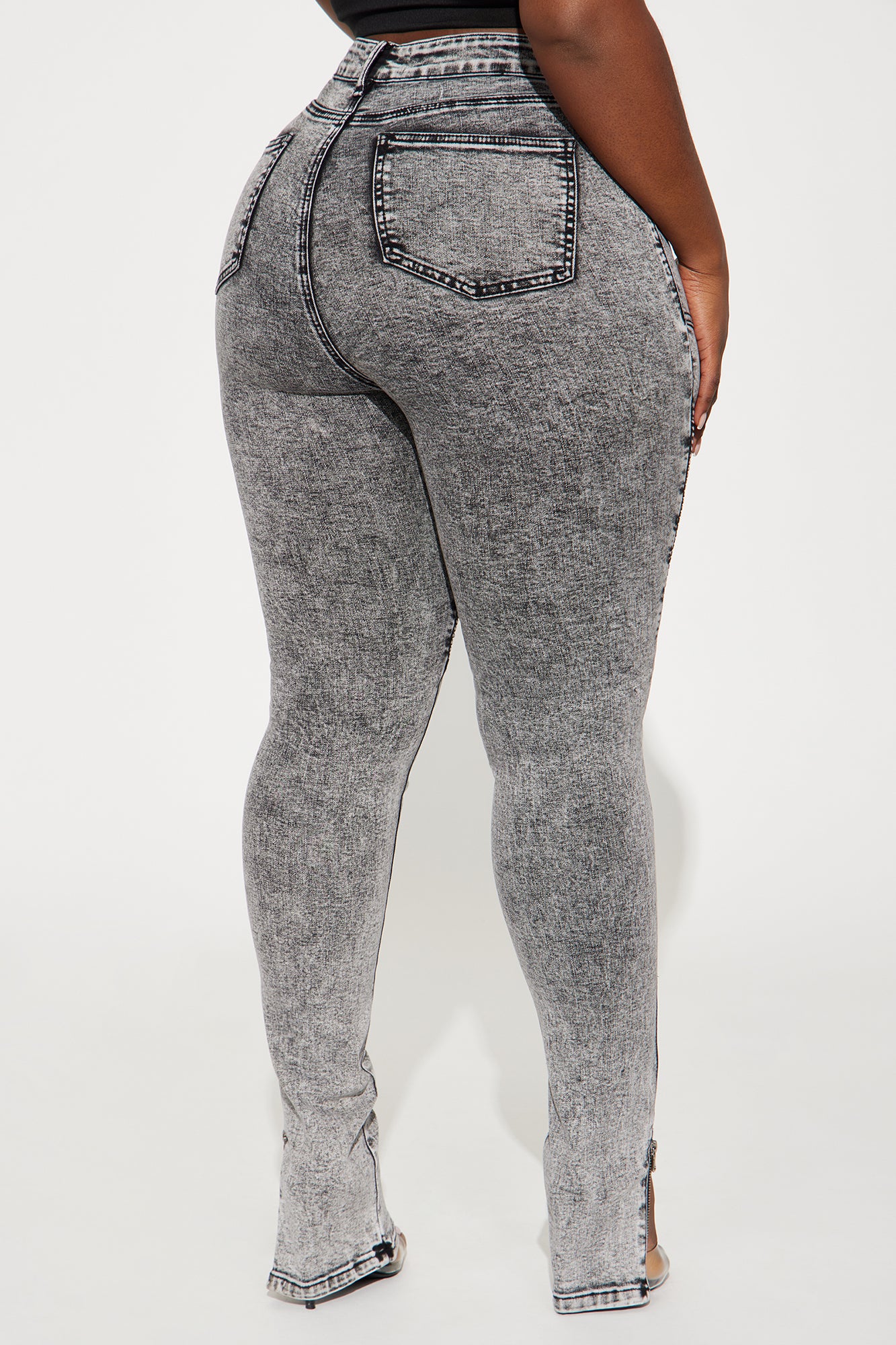 Moto Madness Stretch Skinny Jeans - Acid Wash Grey - Image 8