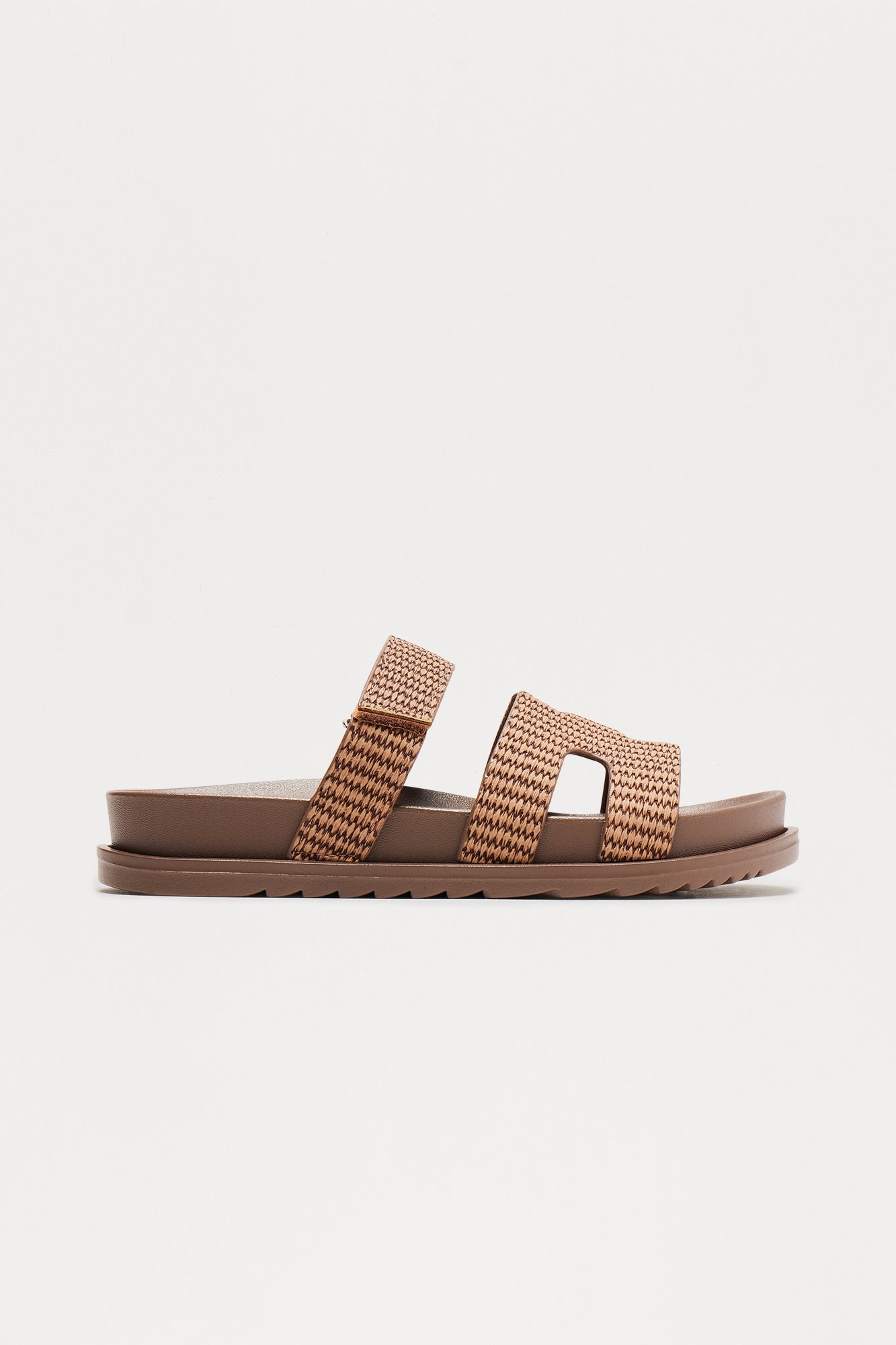 Trey Raffia Strap Slides - Brown - Image 4