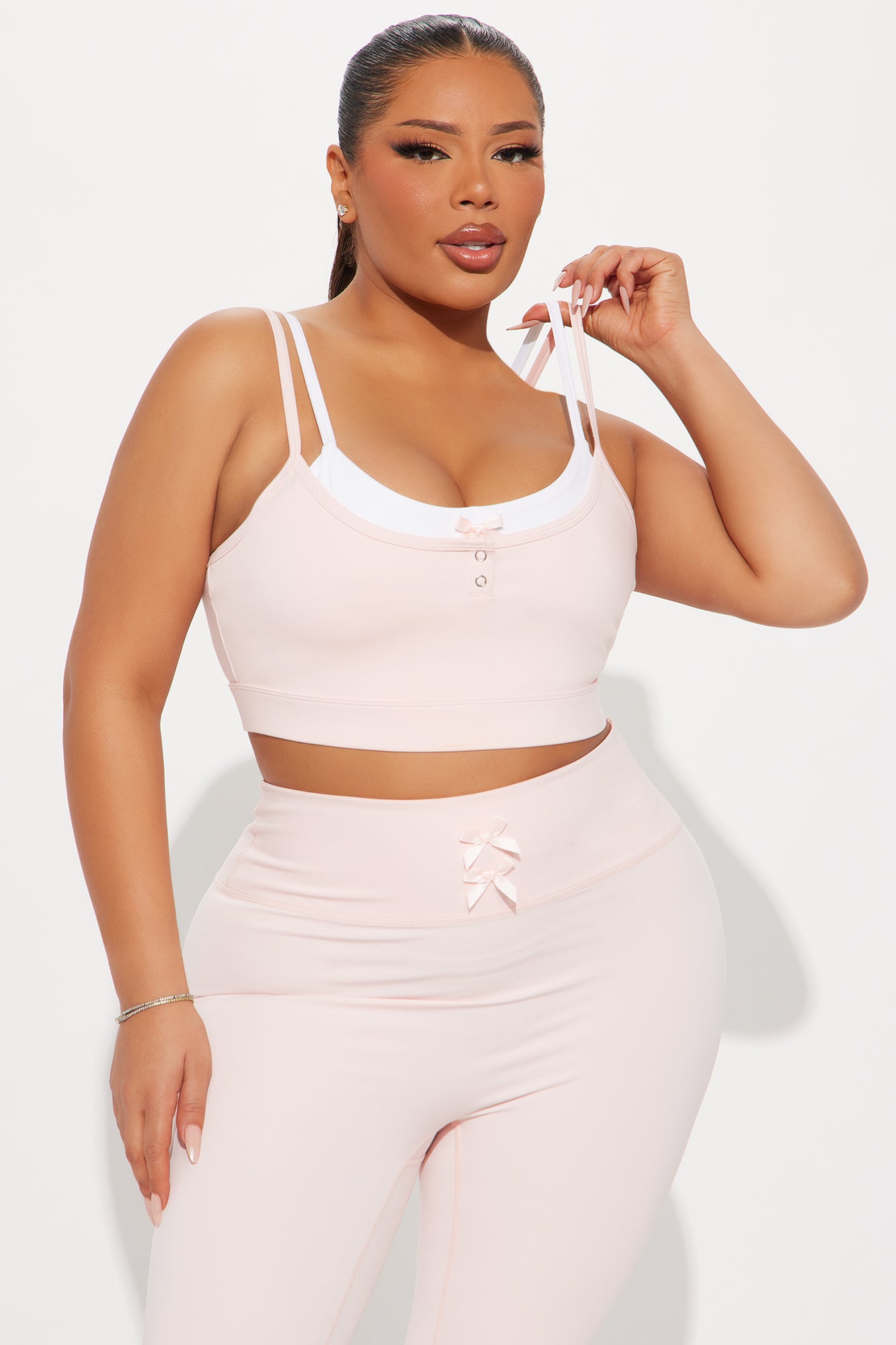 Club Chic Elevate Twofer Sports Bra - Blush - Image 7