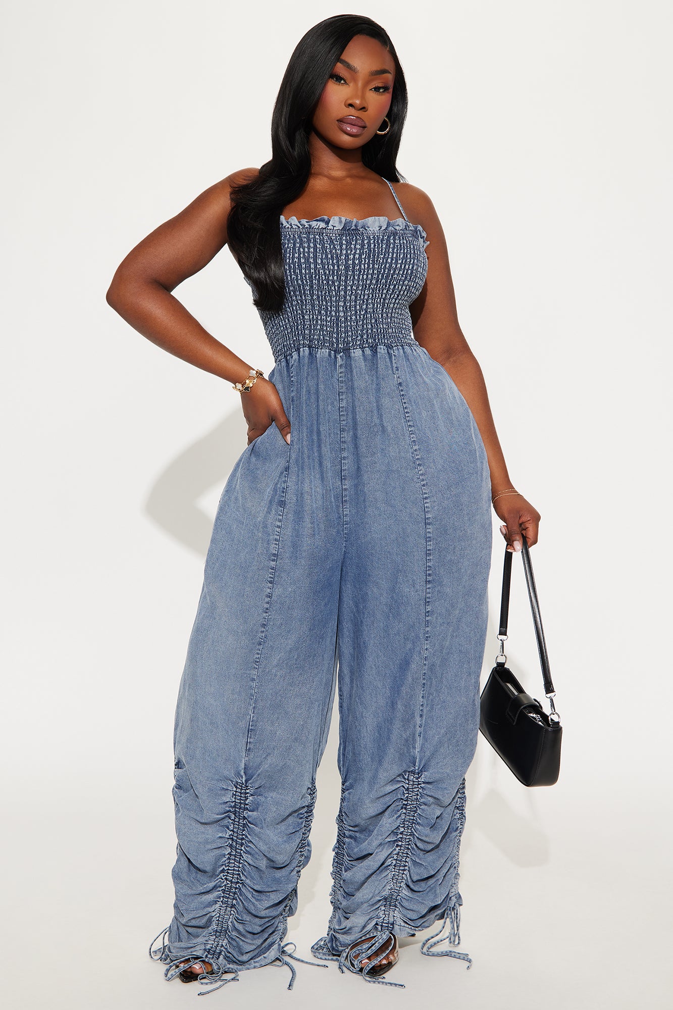 Vera Chambray Jumpsuit - Medium Wash - Image 4