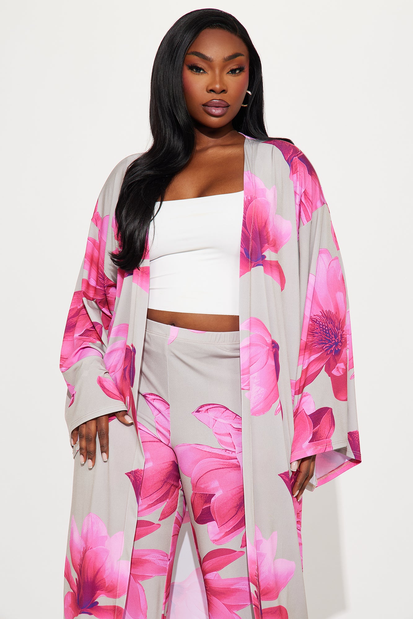 Como La Flor Kimono Pant Set - Sand/combo - Image 5