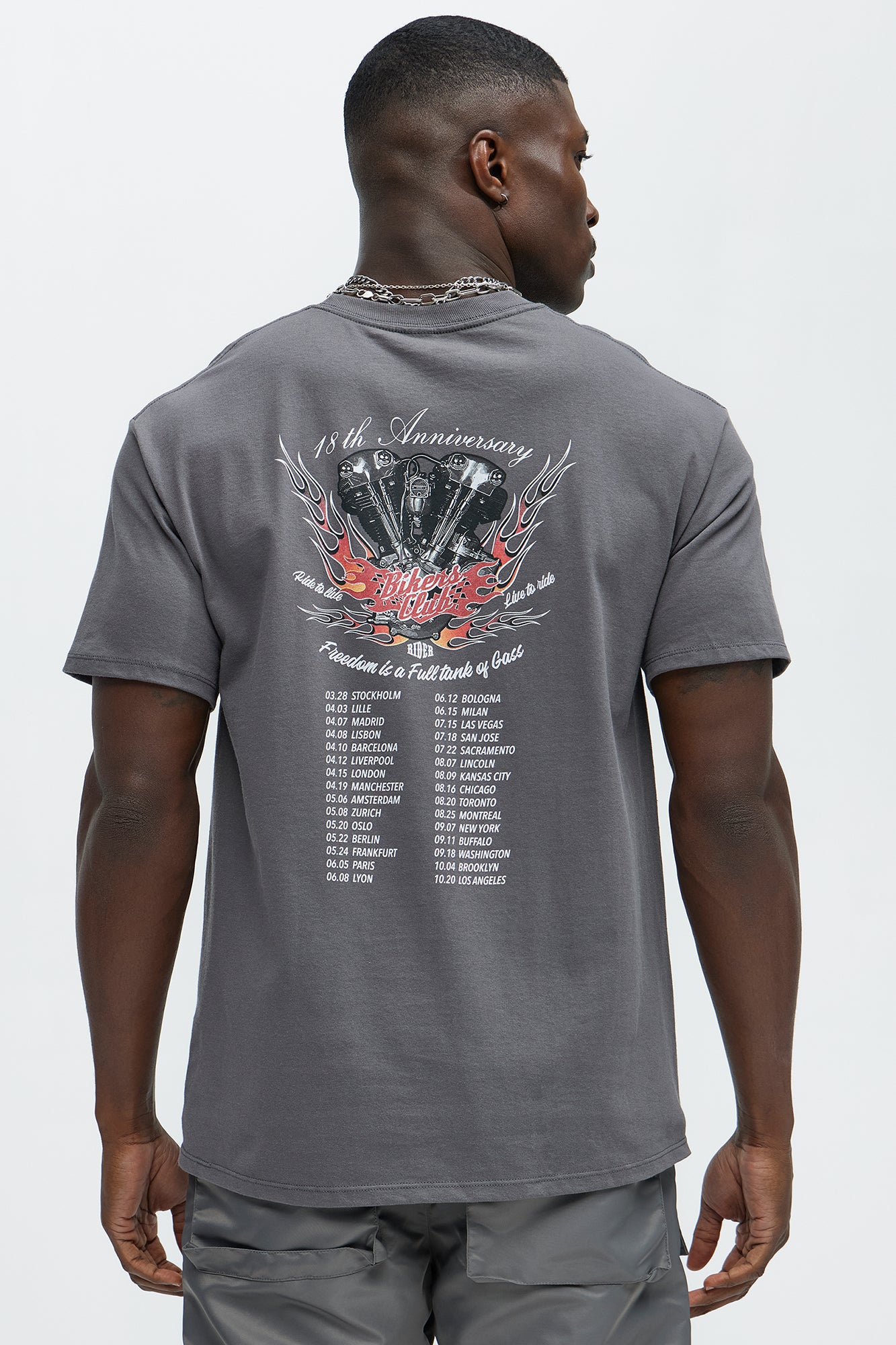 Bikers Club 18th Anniversary Short Sleeve Tee - Charcoal - Image 4