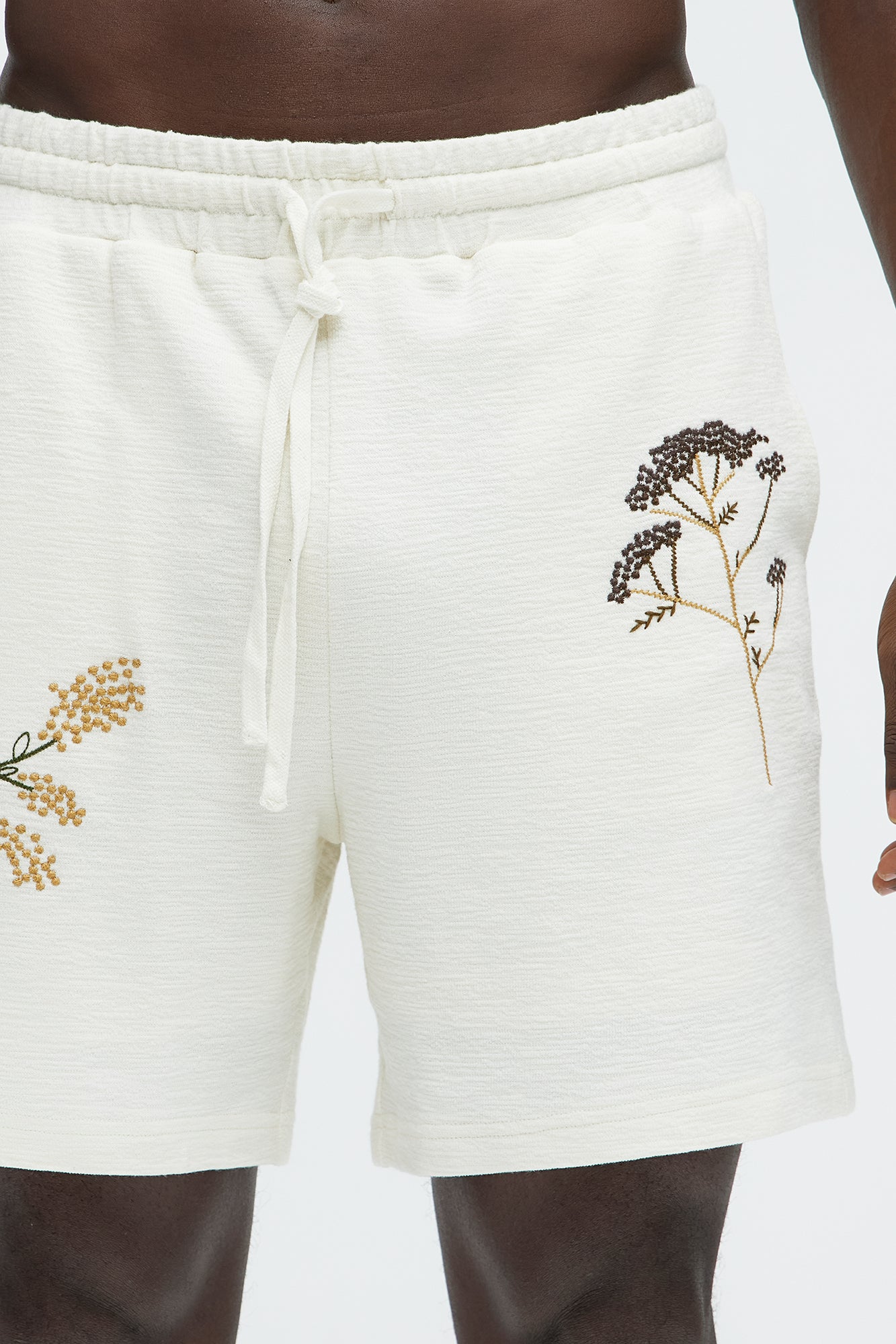 Berries And Blooms Embroidered Shorts - Cream - Image 4