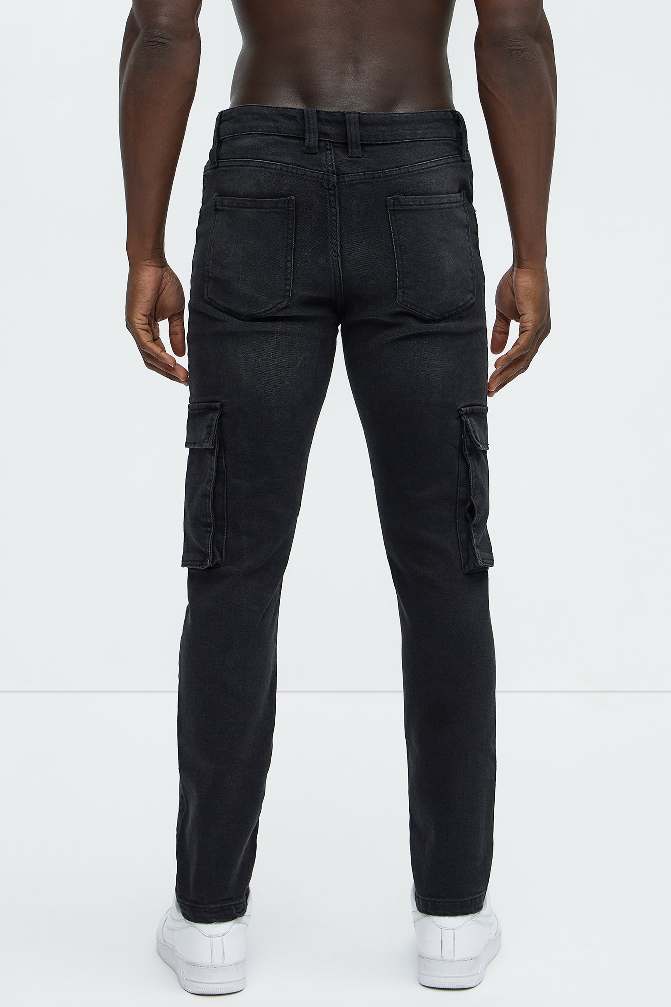 Classic Slim Cargo Jeans - Black Wash - Image 5