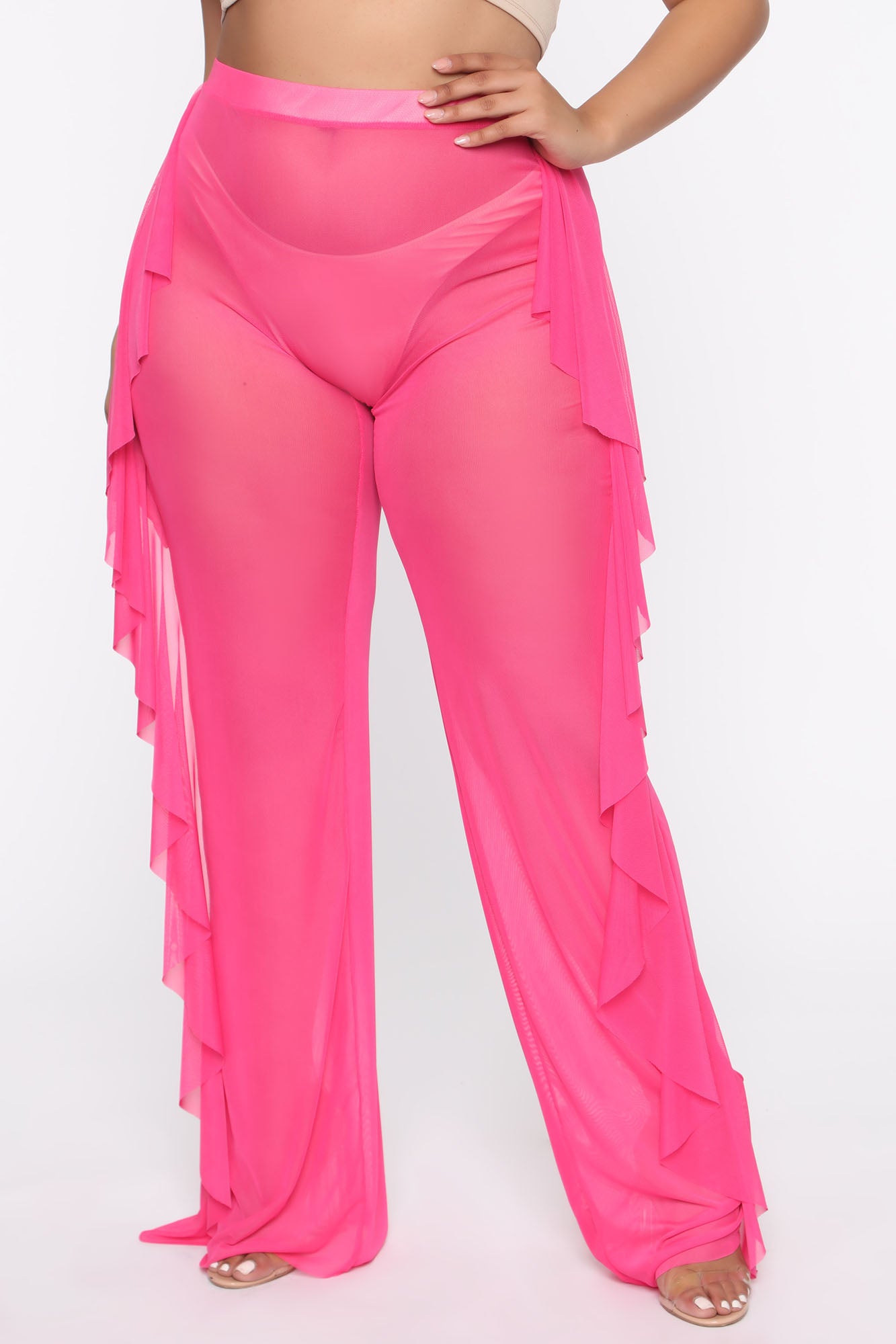 Sunshine See Through Cover Up Pant - Fuchsia - Image 11
