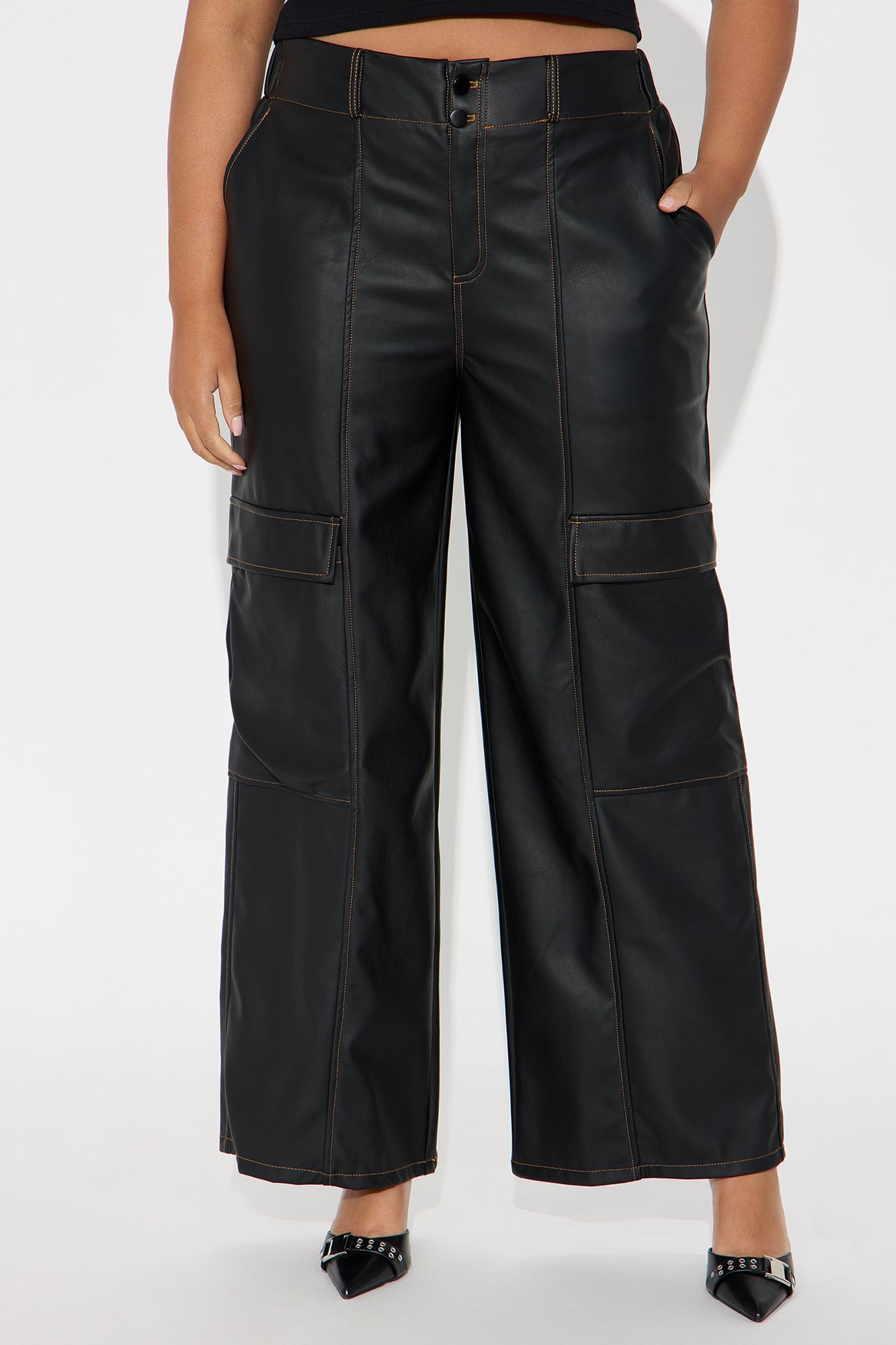 Better Together Faux Leather Pant - Black - Image 5