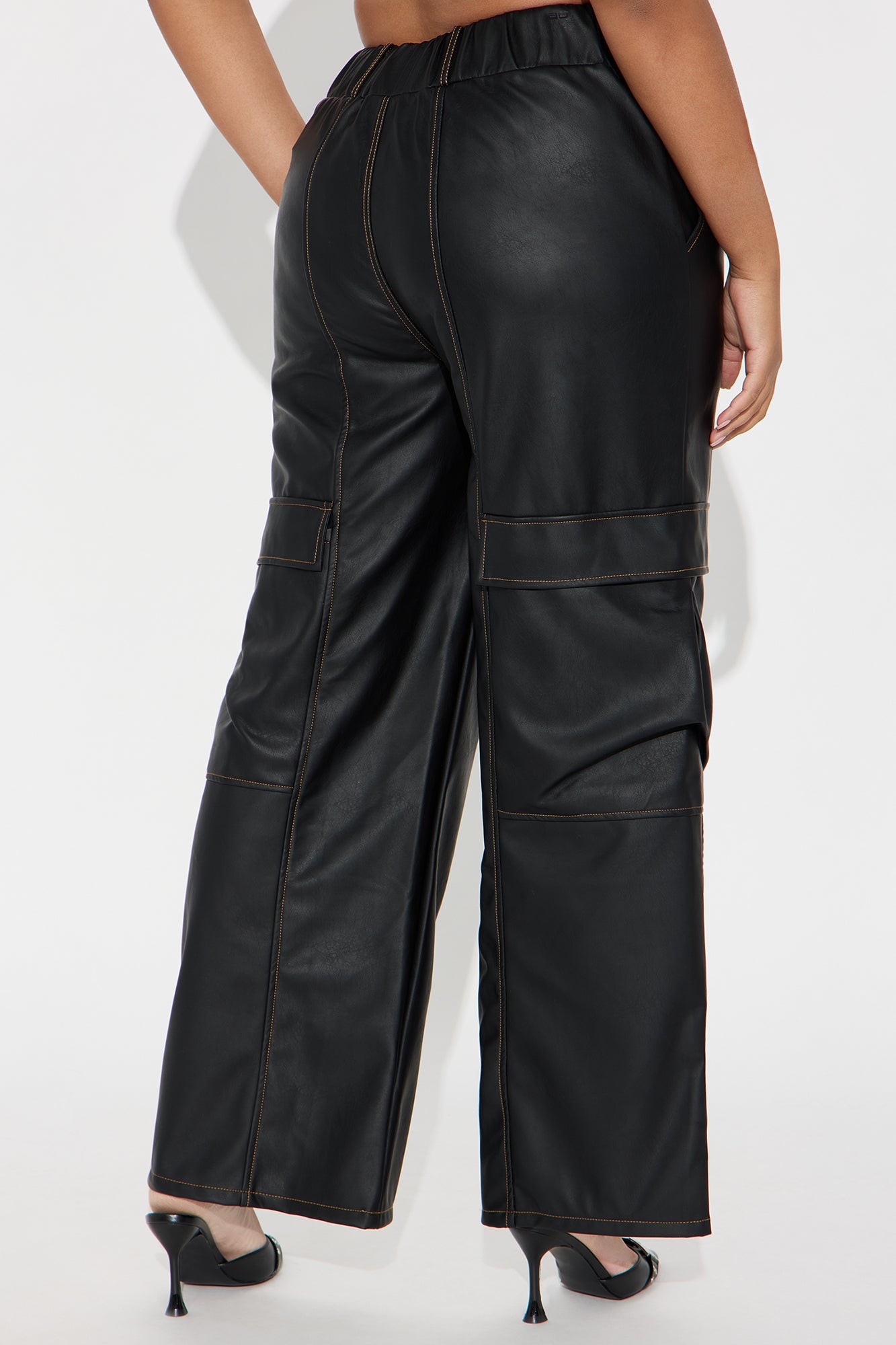 Better Together Faux Leather Pant - Black - Image 6