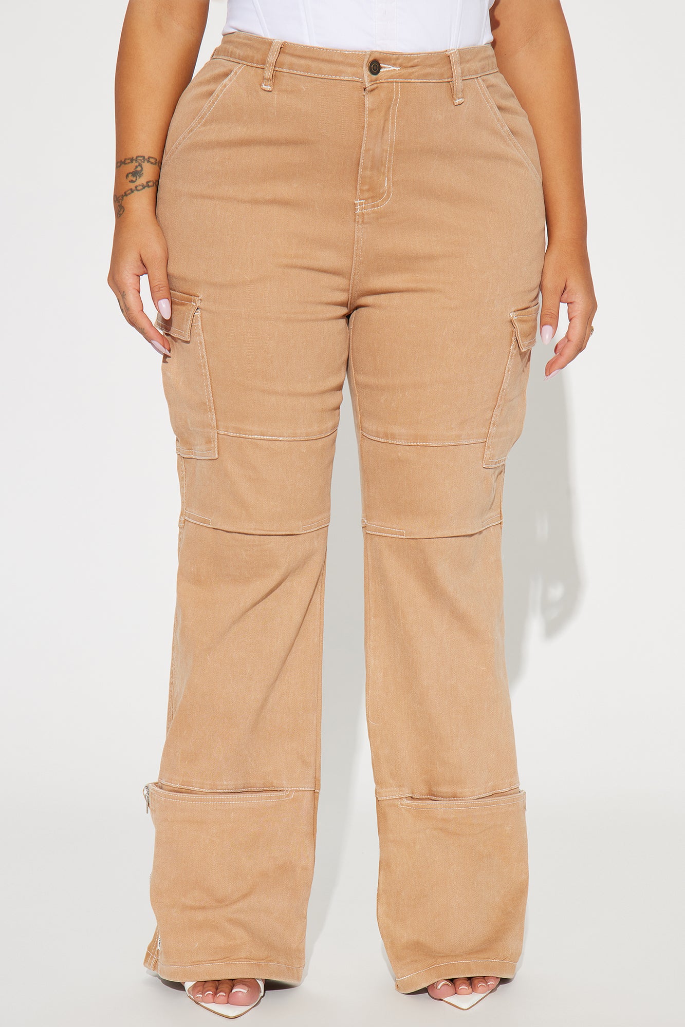 Alternate Universe Stretch Cargo Jeans - Tan - Image 6