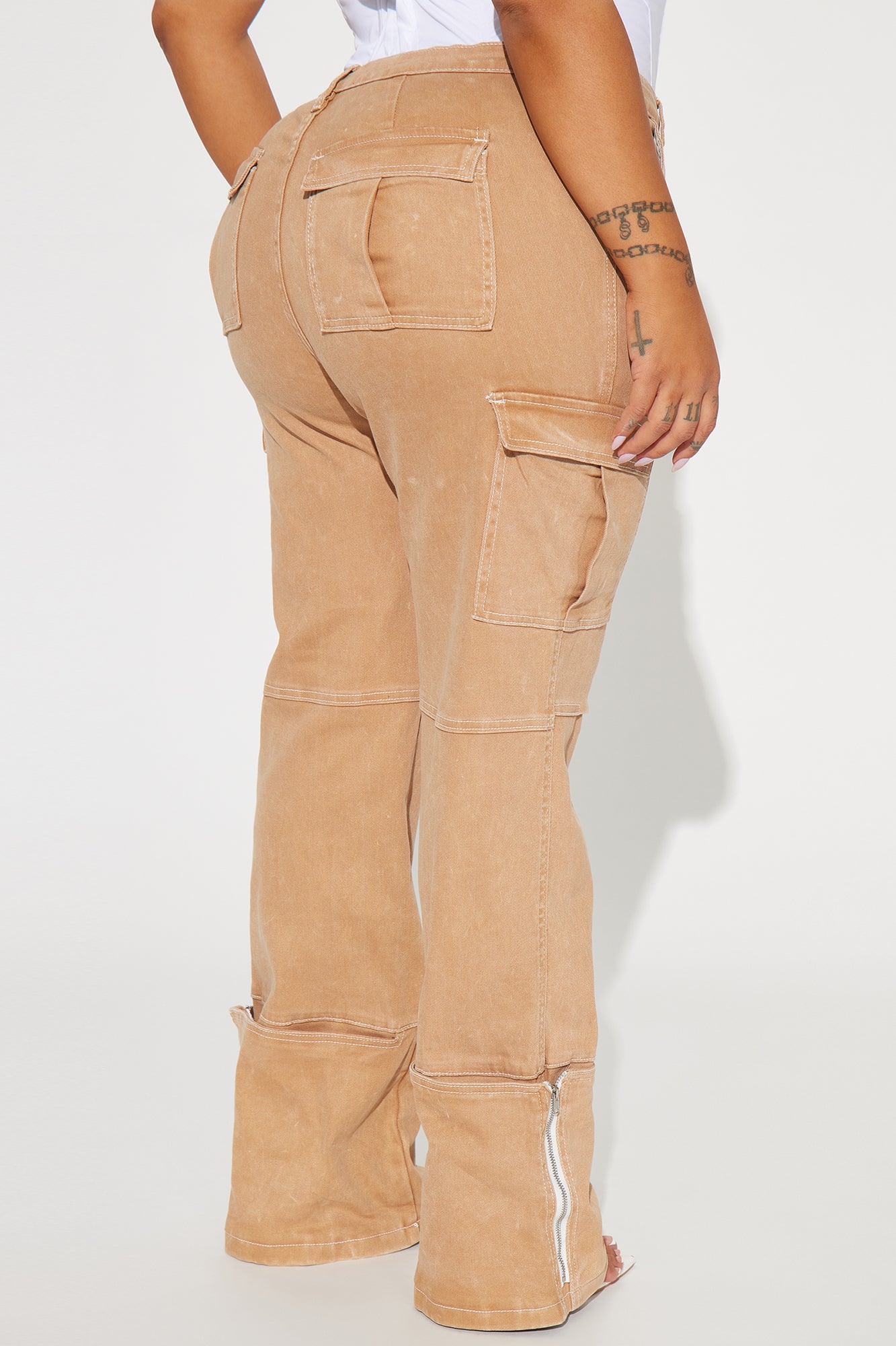 Alternate Universe Stretch Cargo Jeans - Tan - Image 8