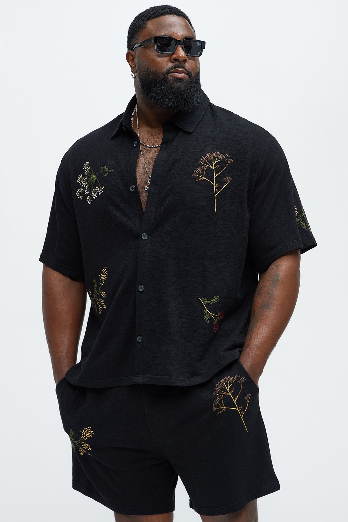 Berries And Bloom Embroidered Shirt - Black - Image 5