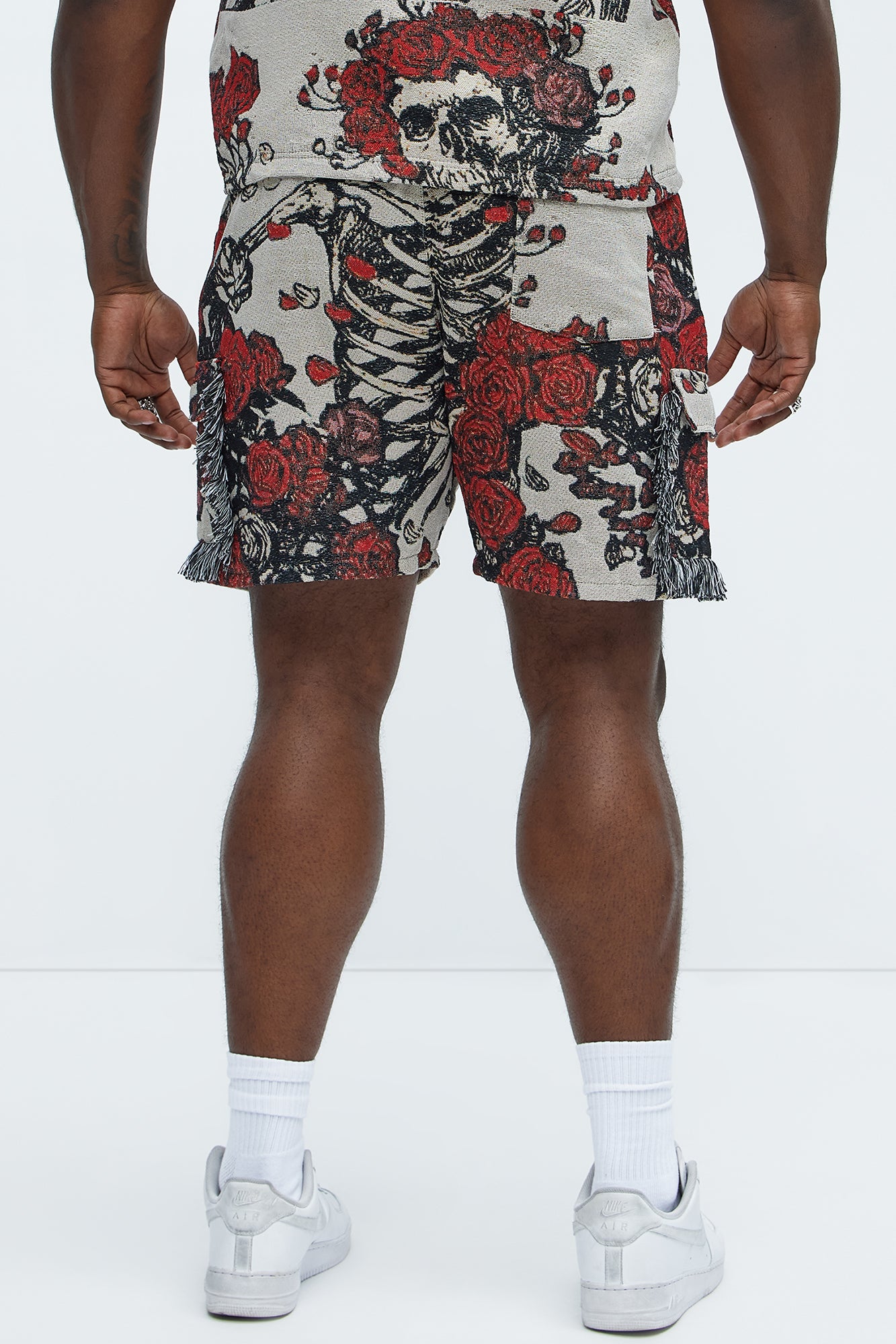 Petals Tapestry Shorts - Red/combo - Image 10