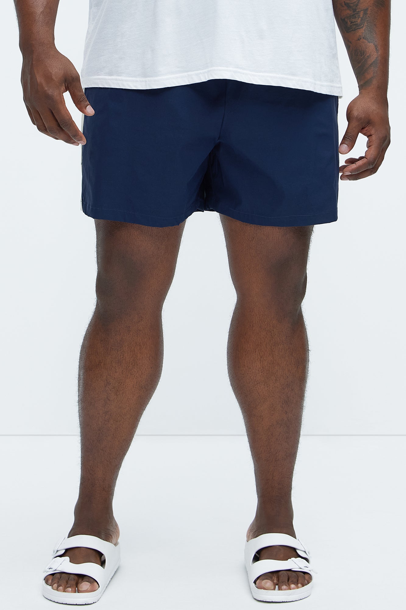 Contrast On The Side Swim Mid Trunk - Navy/combo - Image 5