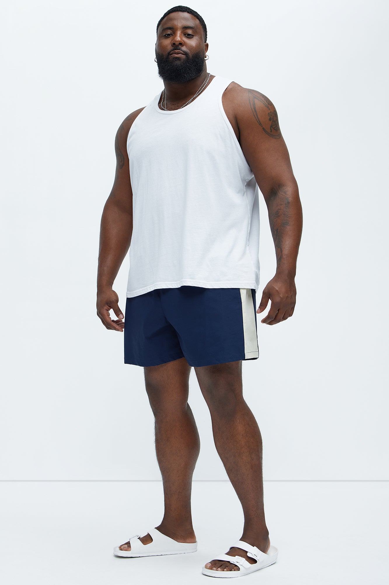 Contrast On The Side Swim Mid Trunk - Navy/combo - Image 6