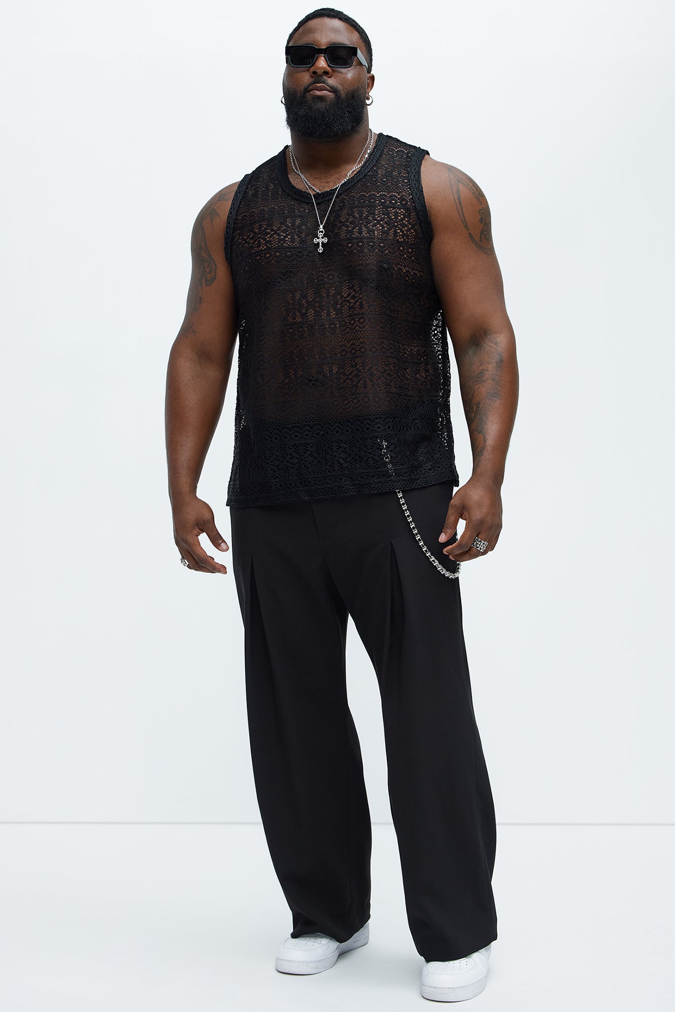 Edson Open Knit Tank - Black - Image 6