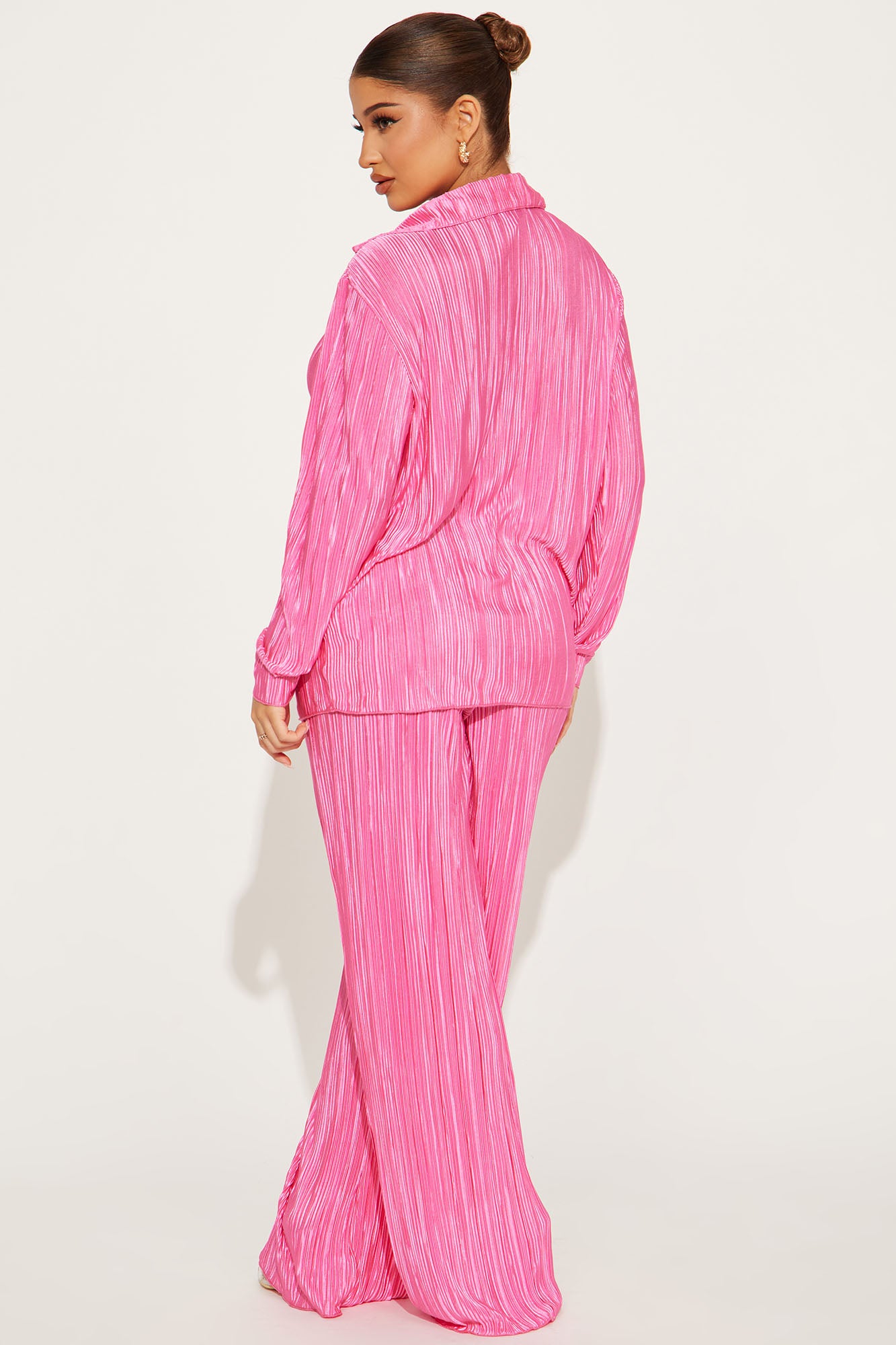 If It Plisse You Pant Set - Pink - Image 3