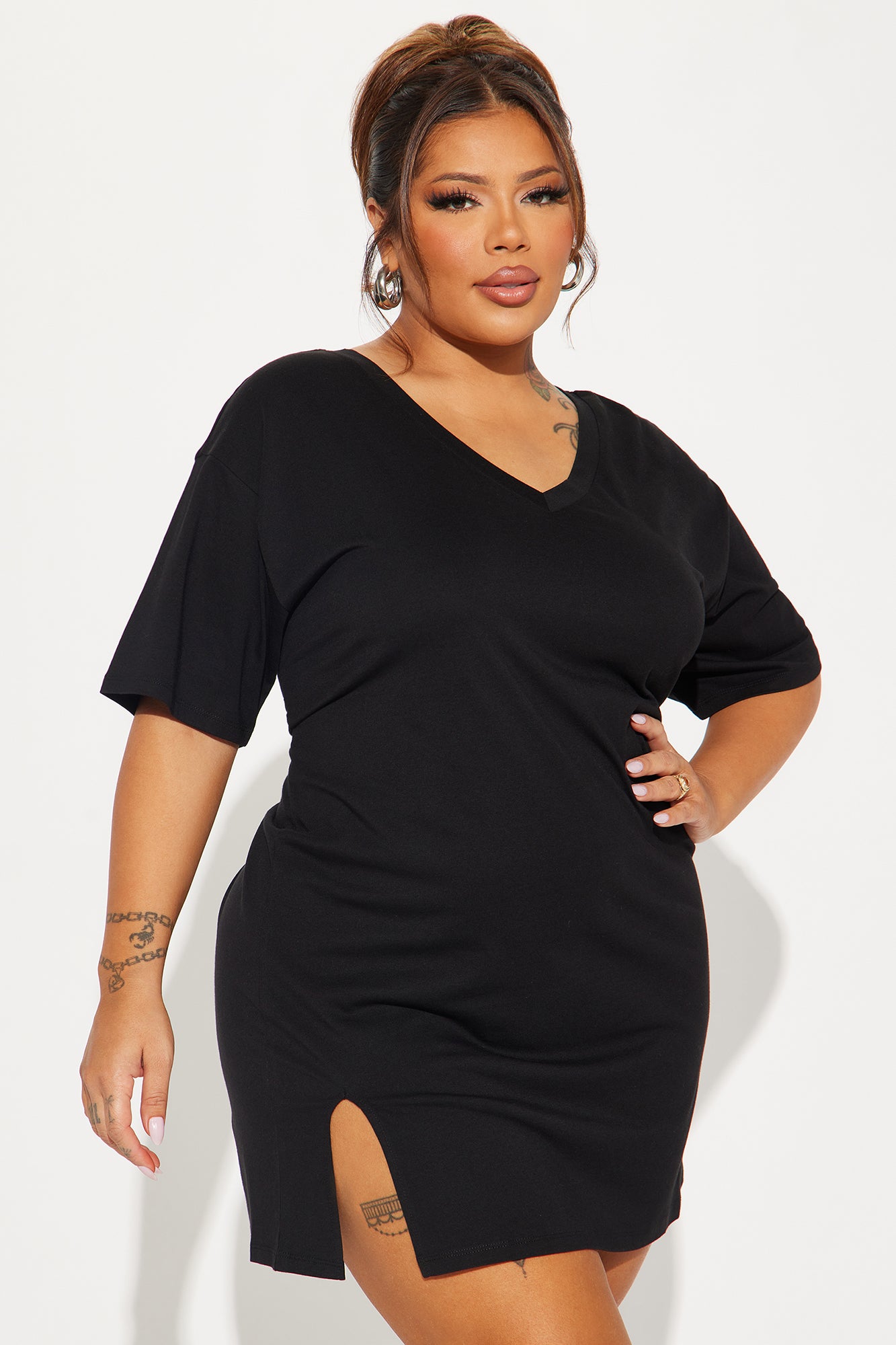 Annabell T-Shirt Mini Dress - Black - Image 5