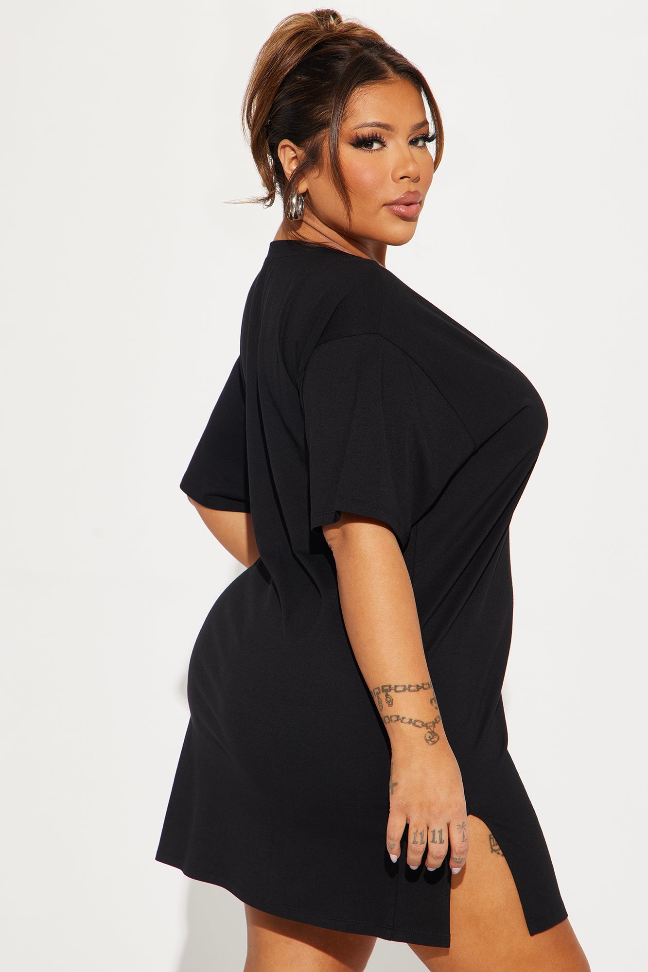 Annabell T-Shirt Mini Dress - Black - Image 6