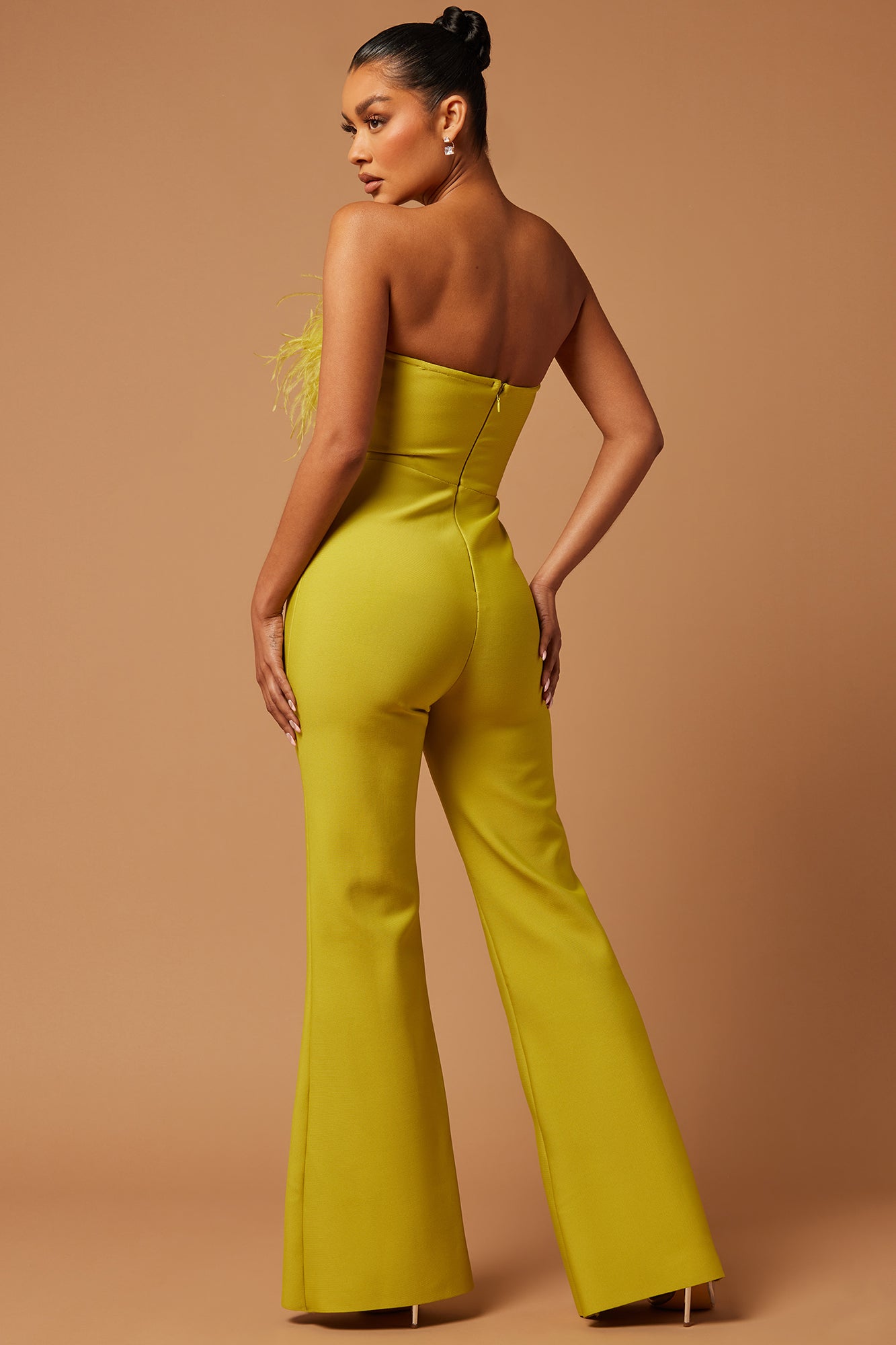 Fay Feather Bandage Jumpsuit - Chartreuse - Image 4