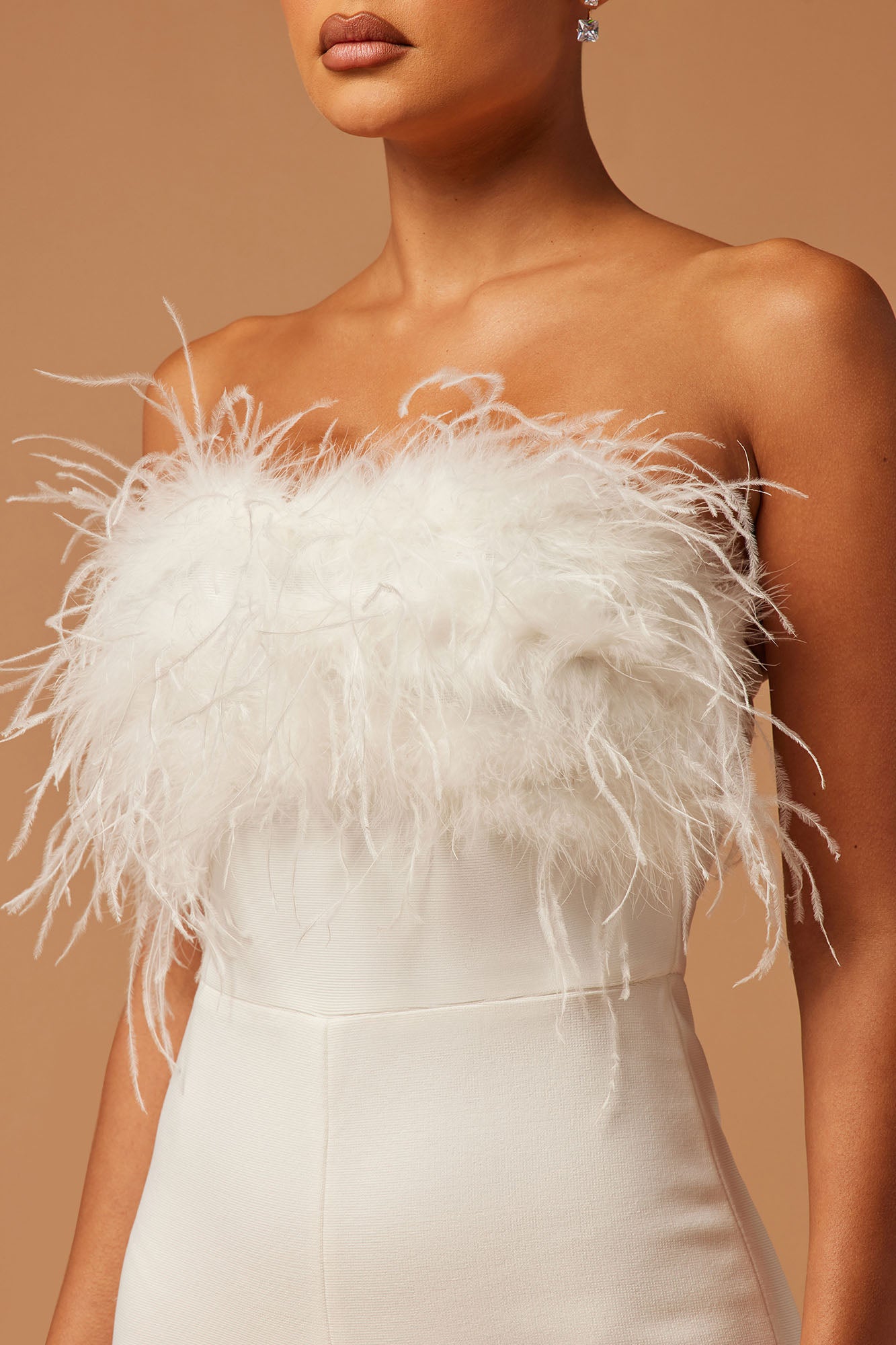 Fay Feather Bandage Jumpsuit - White - Image 3