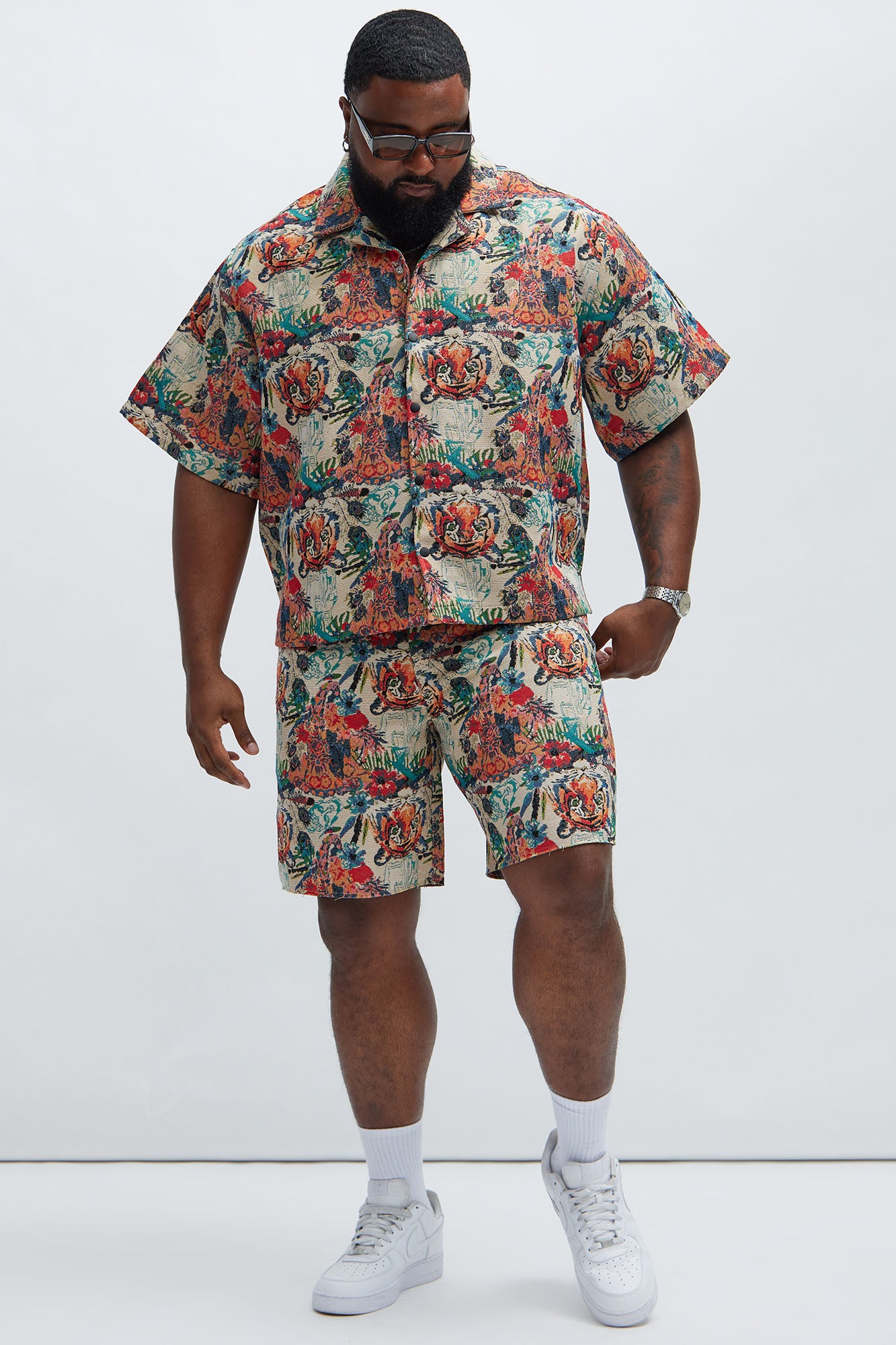 Ansel Tapestry Relaxed Shorts - Multi Color - Image 6
