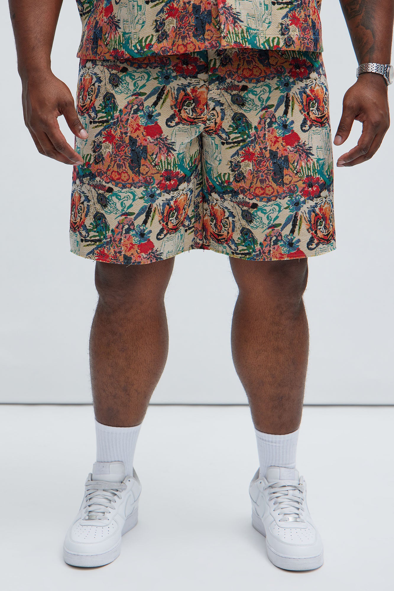 Ansel Tapestry Relaxed Shorts - Multi Color - Image 5