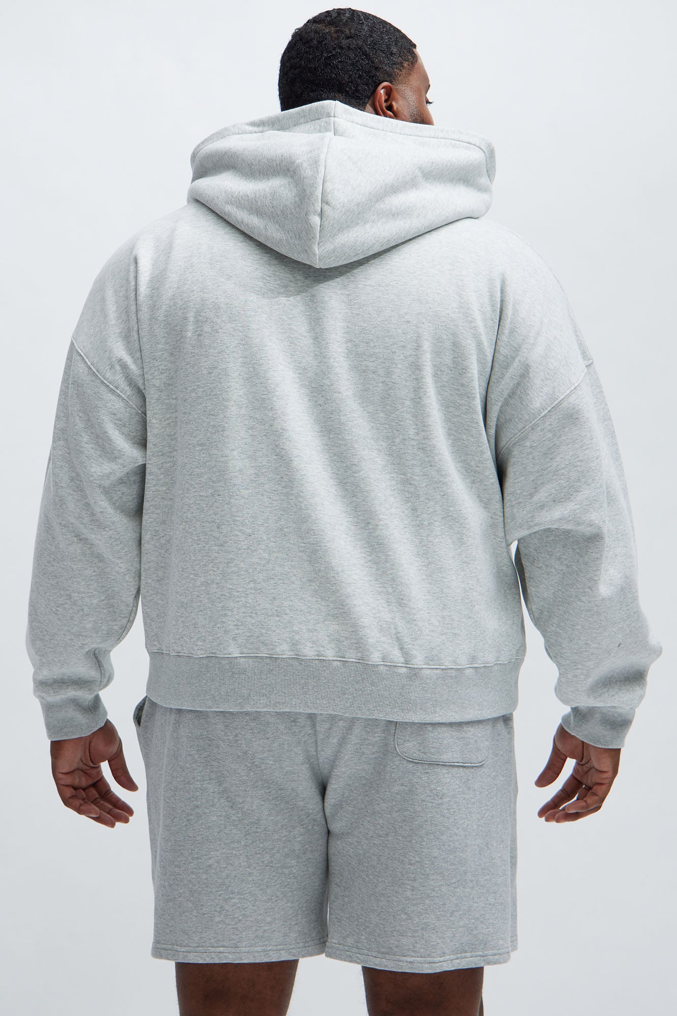 Tyson Oversized Heavyweight Zip Up - Heather Grey - Image 12