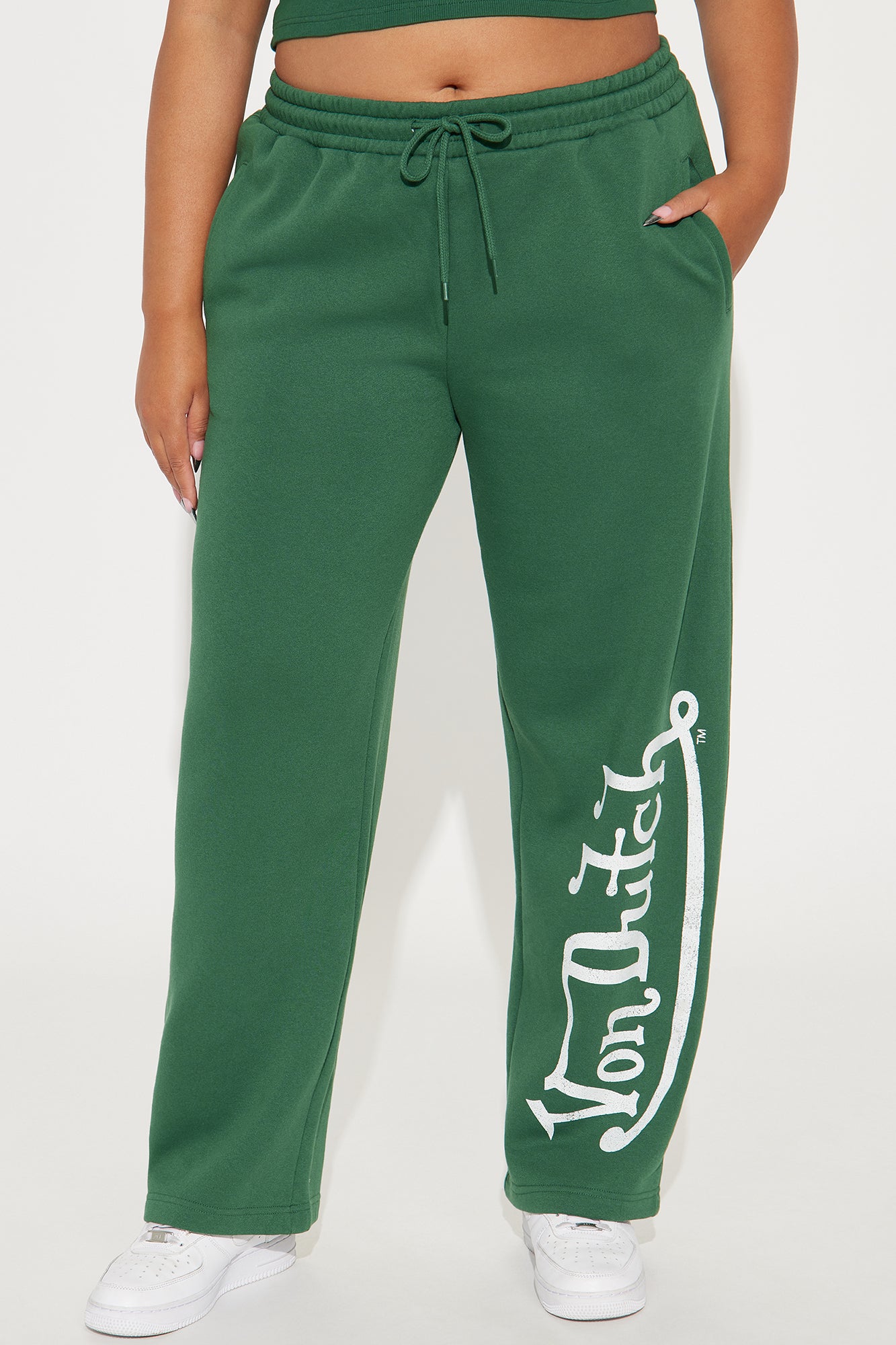 Von Dutch Washed Wide Leg Pant - Hunter Green - Image 6