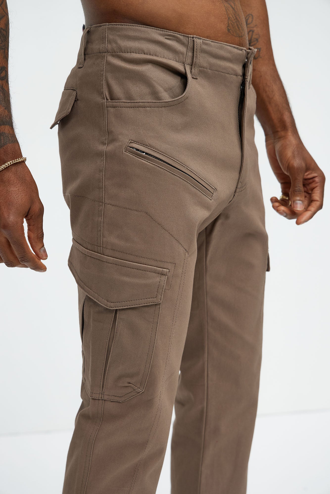 Bring Me Up Skinny Cargo Pants - Dark Brown - Image 4