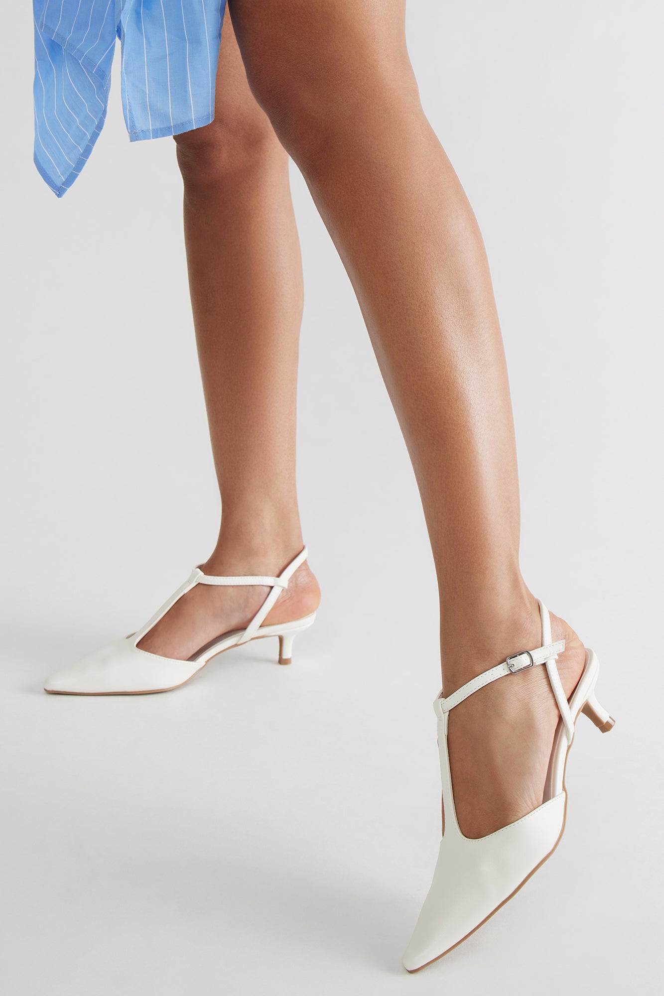 Signal Kitten Heel Pumps - White - Image 3