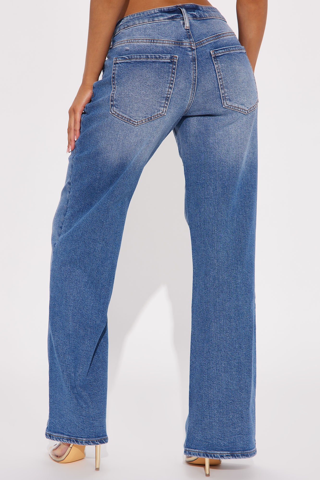 Flare For You Wide Leg Jeans - Medium Wash - Image 3