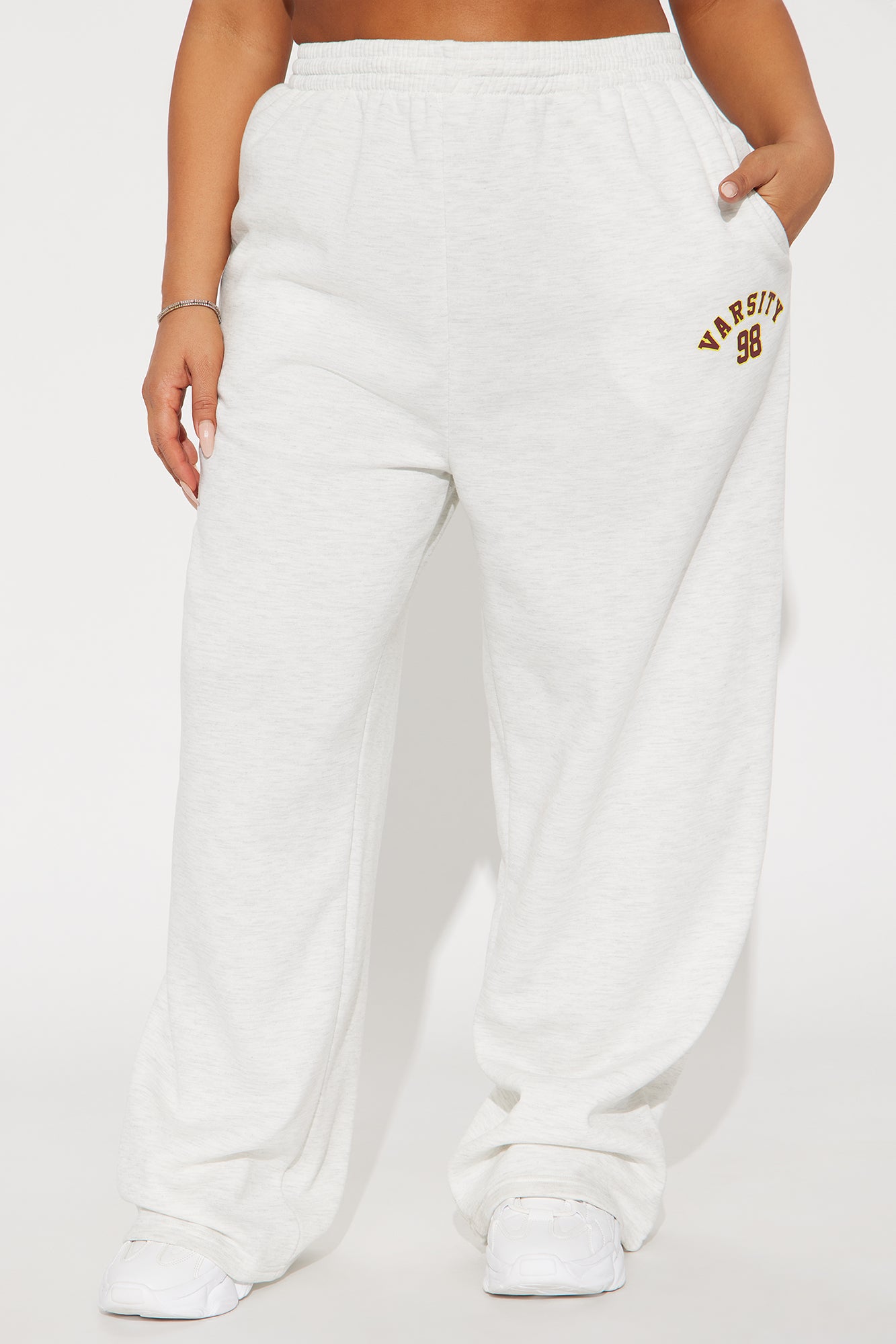 Izabel 98 Varsity Wide Leg Pant - Heather Grey - Image 6