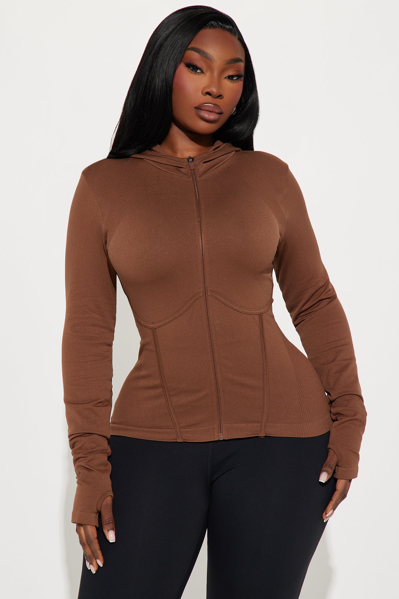 Your Next Move Seamless Active Jacket - Mocha - Image 7