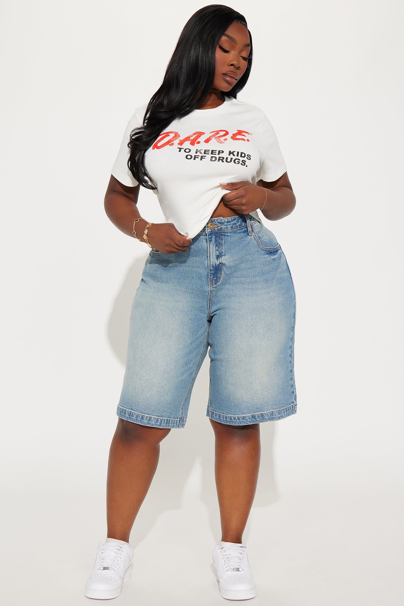 Mackenzie Drop Waist Denim Jort - Vintage Wash - Image 4
