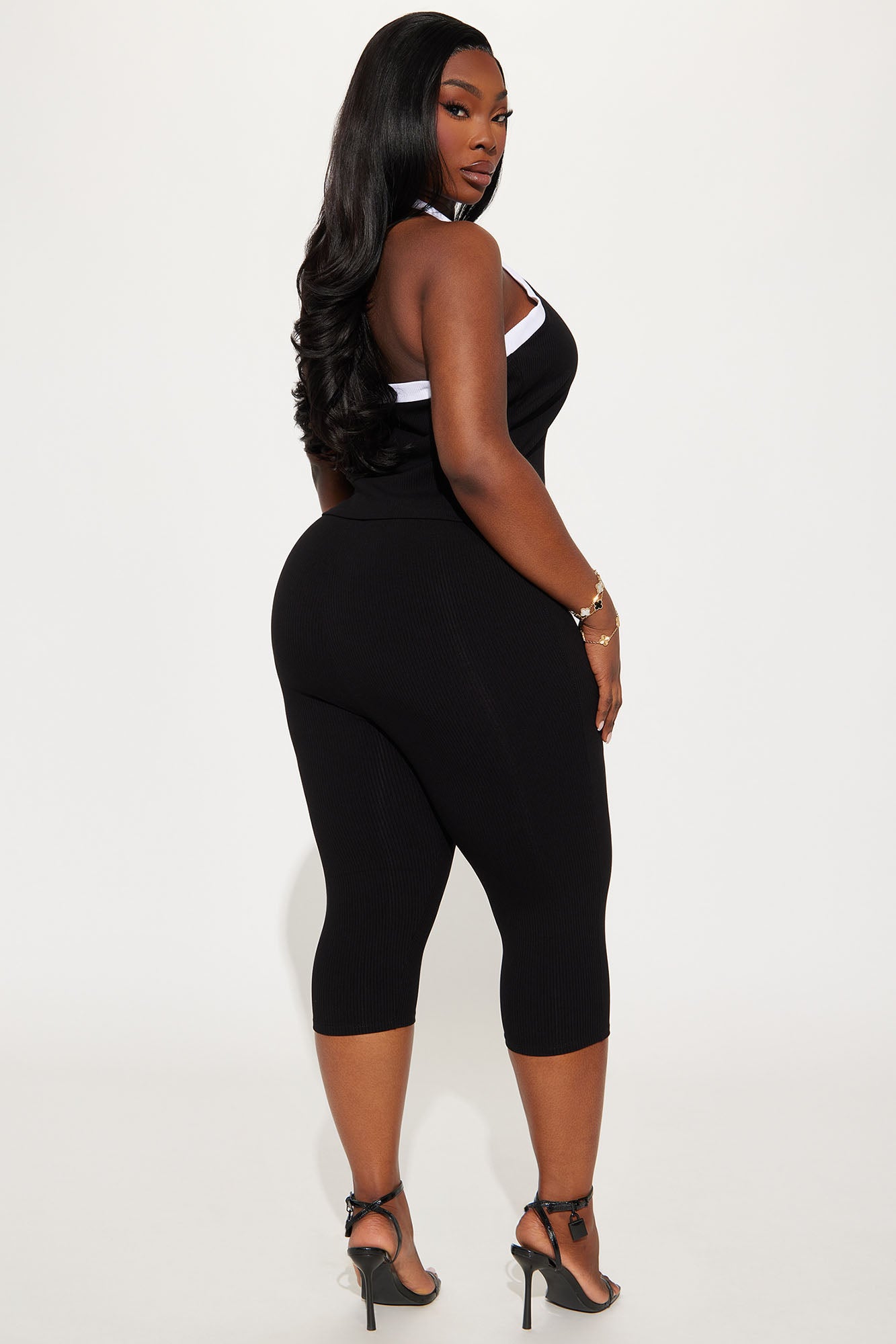 Aisha Snatched Pant Set - Black/White - Image 6