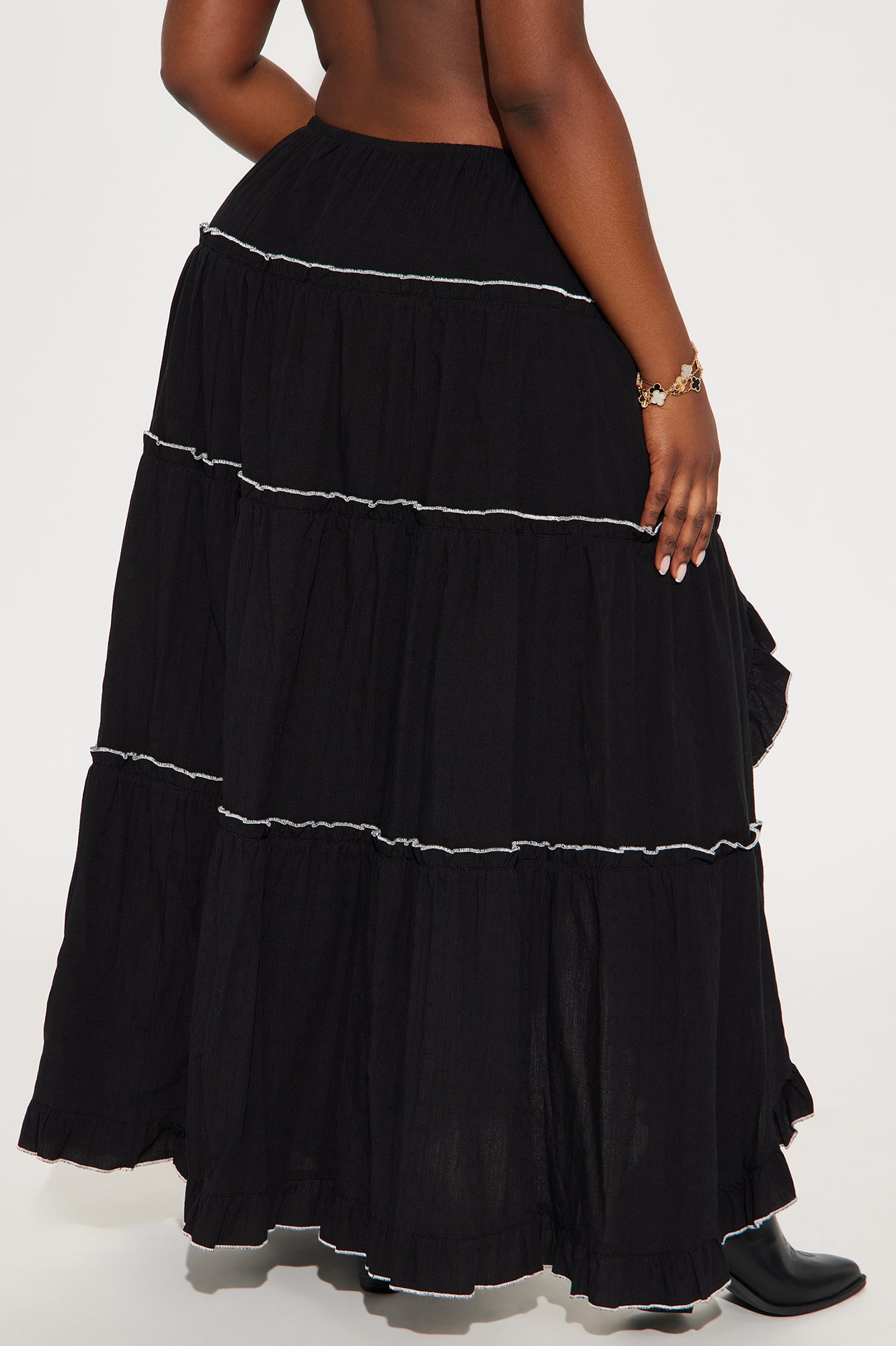 My Love For You Tiered Maxi Skirt - Black/White - Image 6