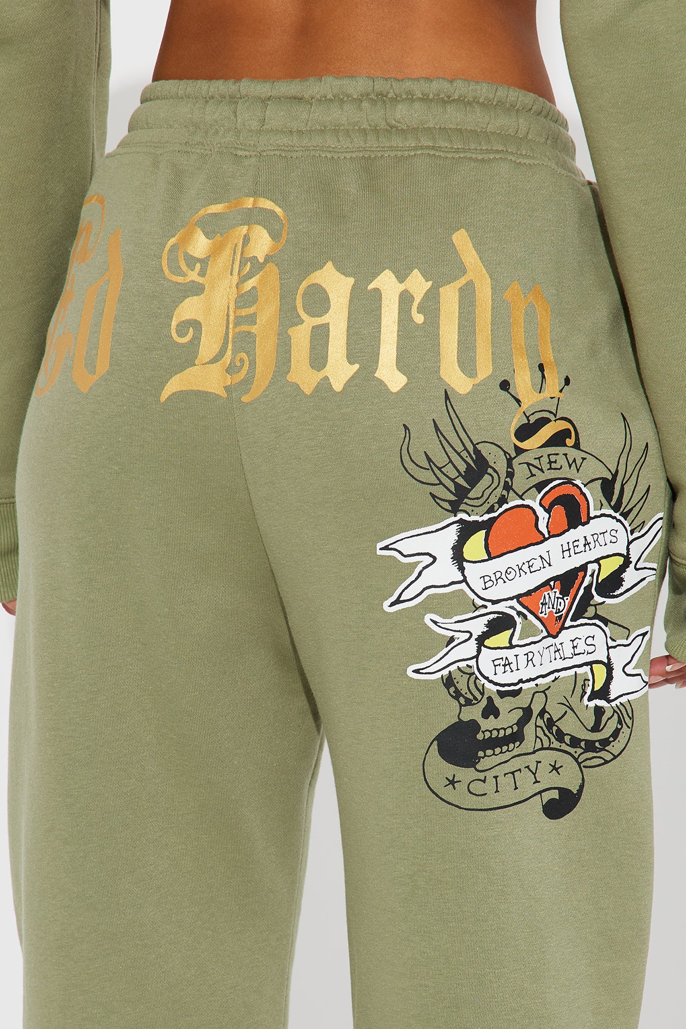 Ed Hardy Broken Hearts Jogger - Sage - Image 5