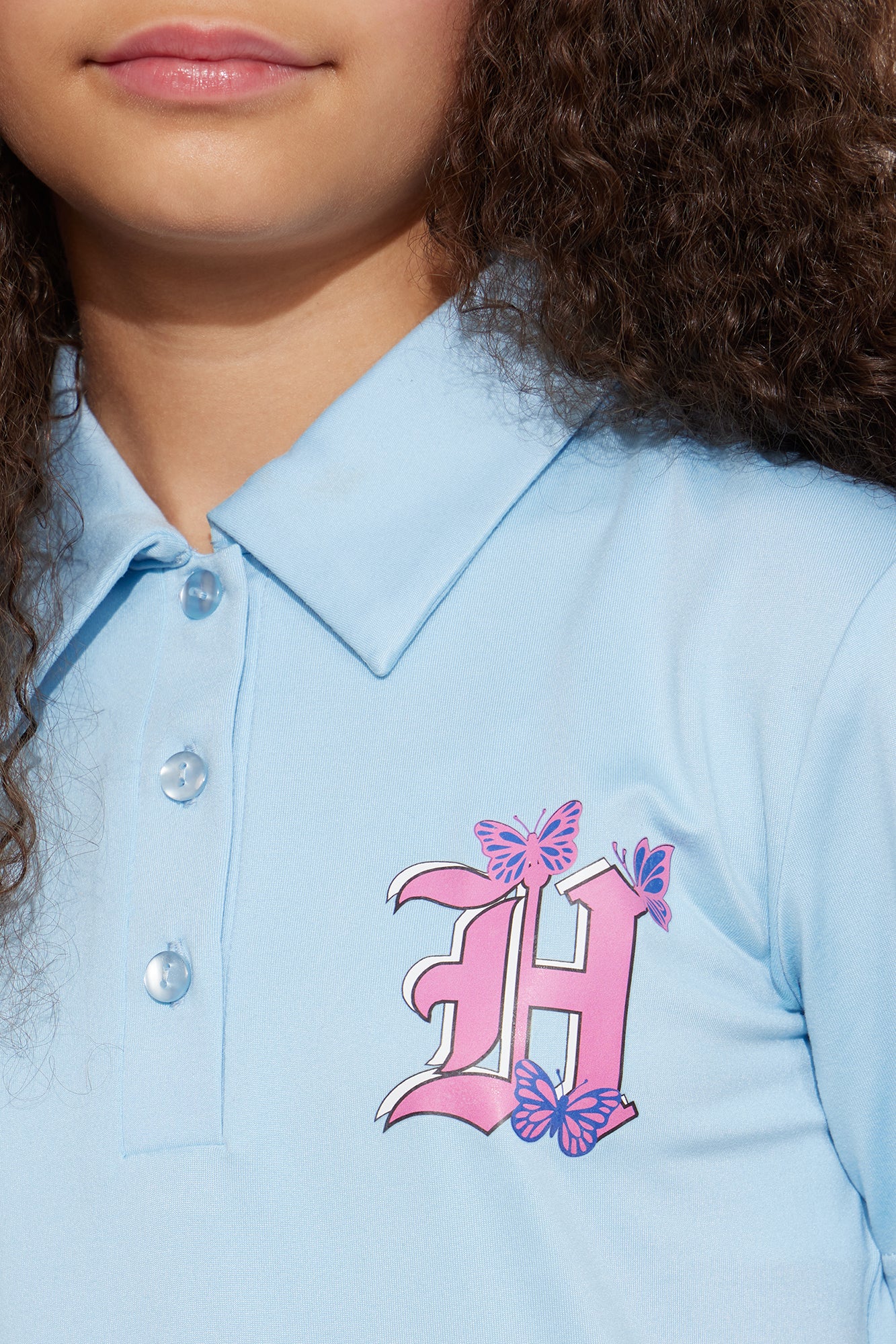 Mini Jenny Polo Dress - Light Blue - Image 3