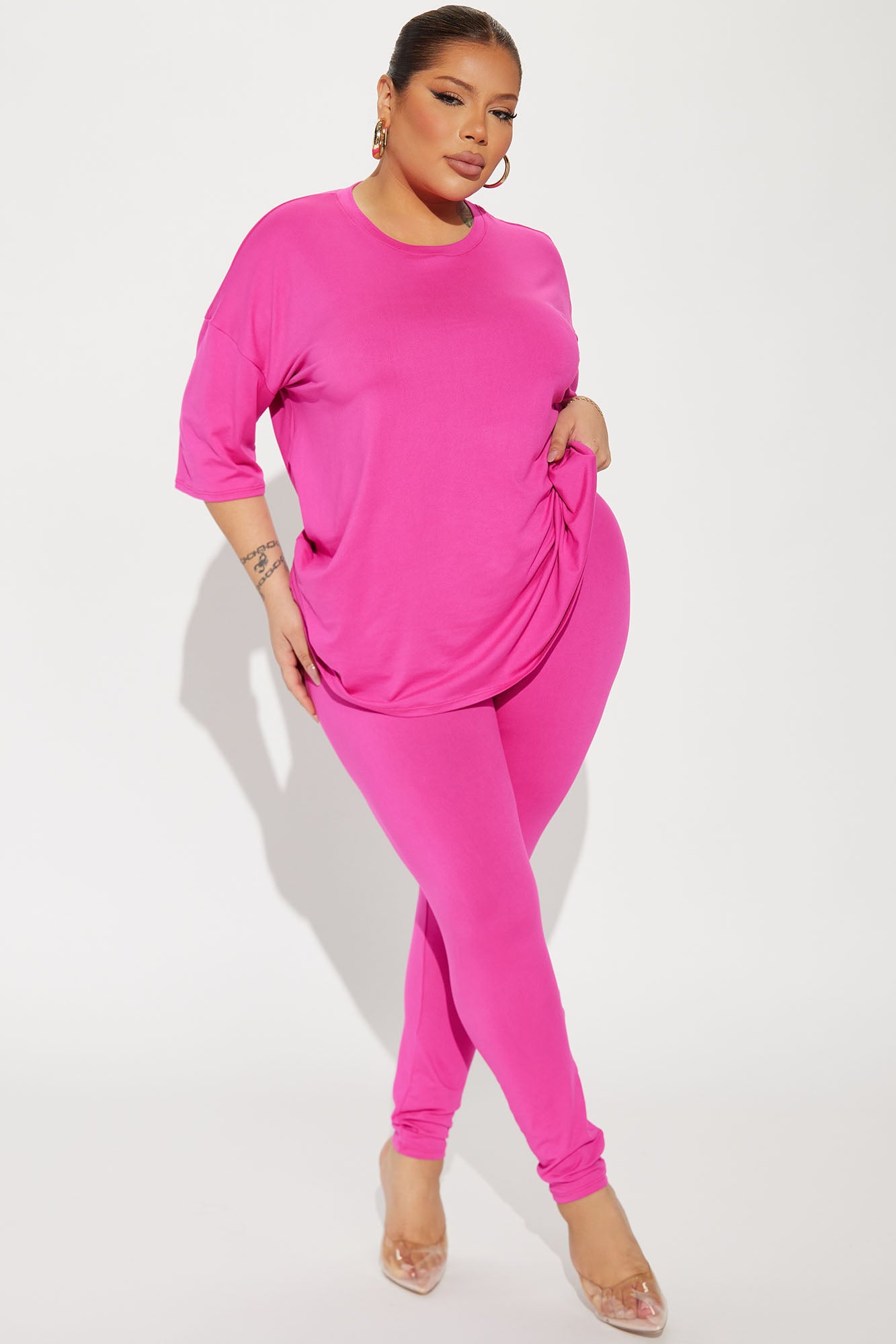 Weekend Vibes Legging Set - Fuchsia - Image 4
