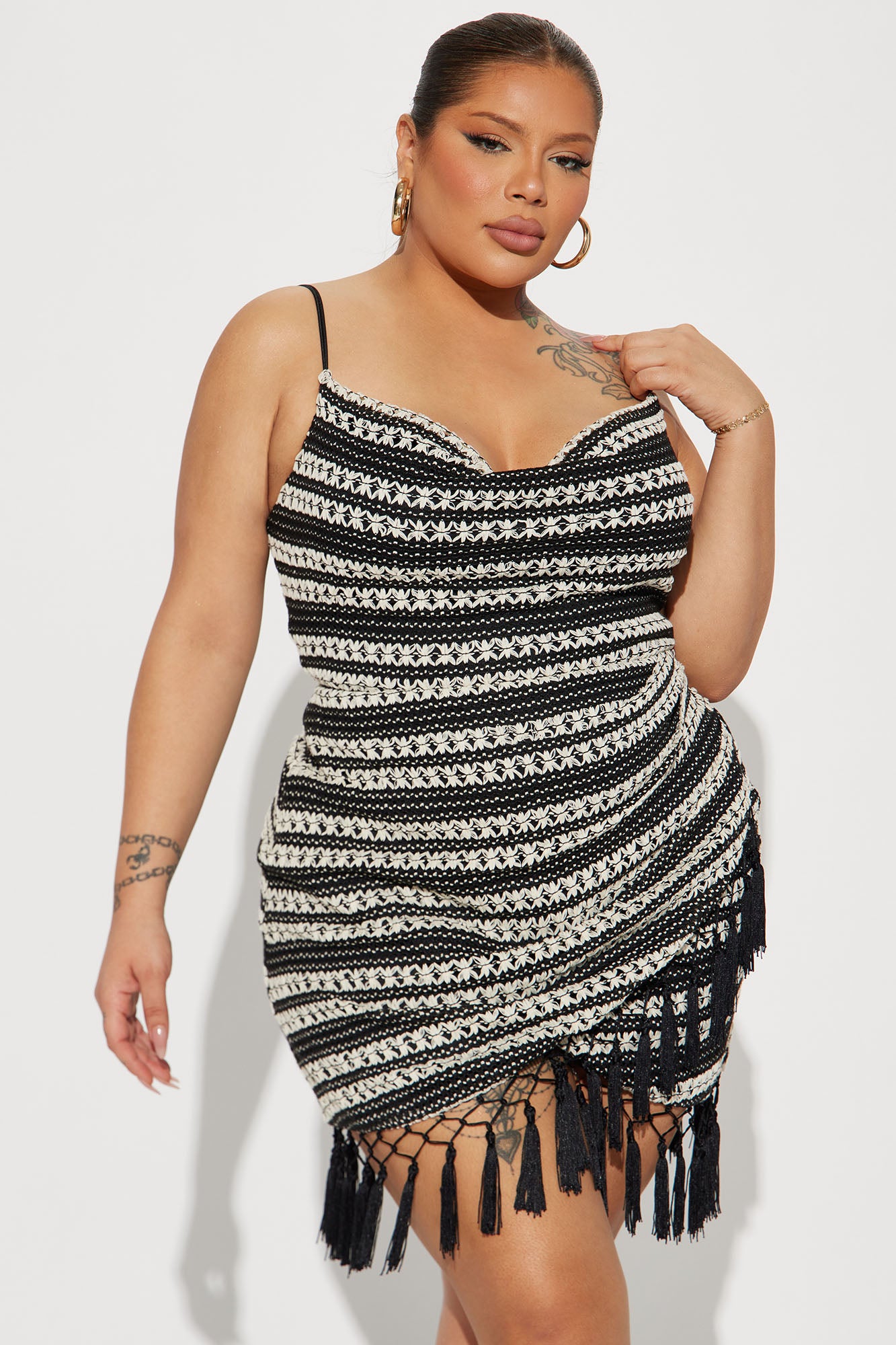 Bali Mami Crochet Mini Dress - Black/combo - Image 4