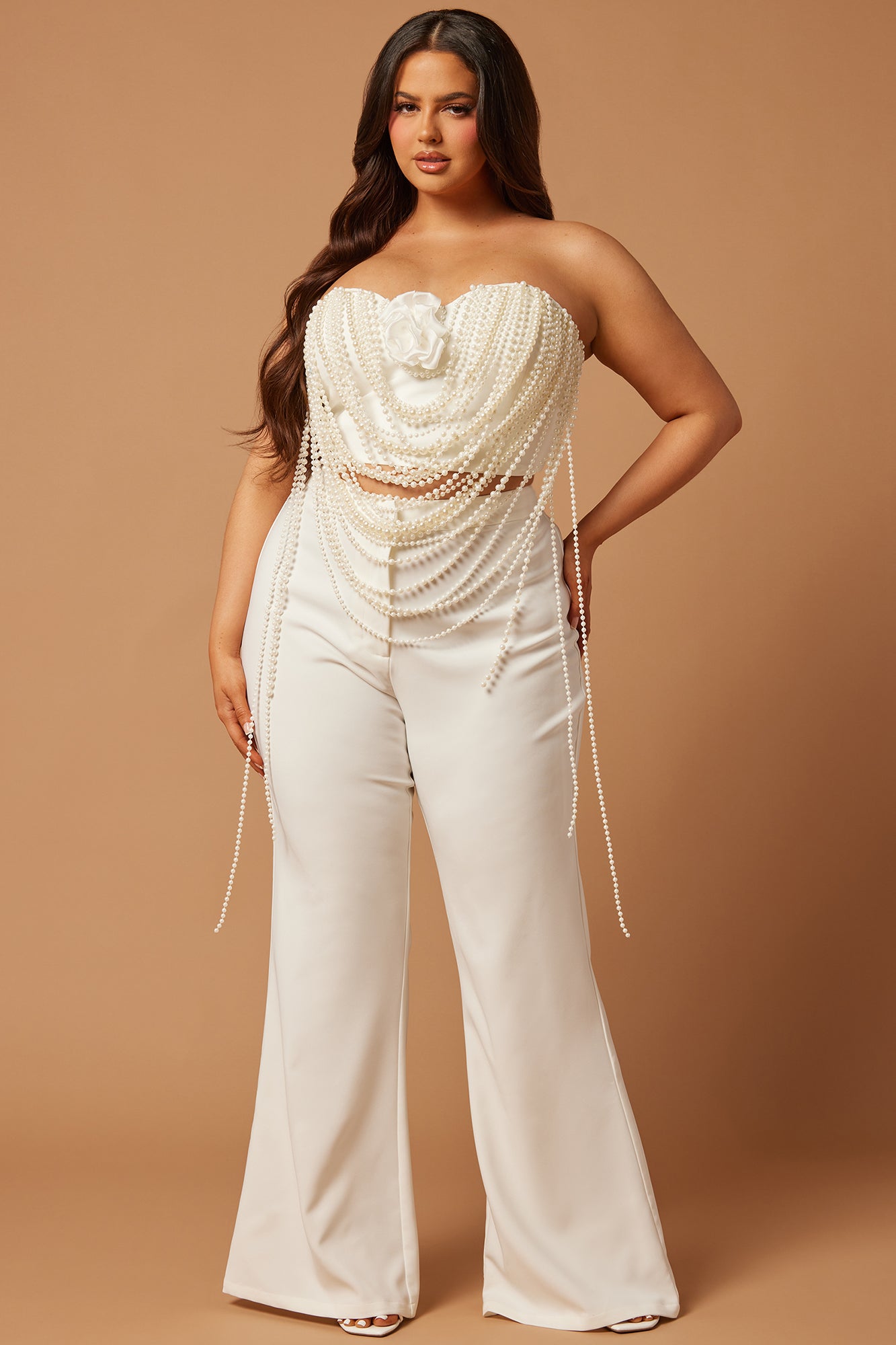Erin Pearl Pant Set - White - Image 5