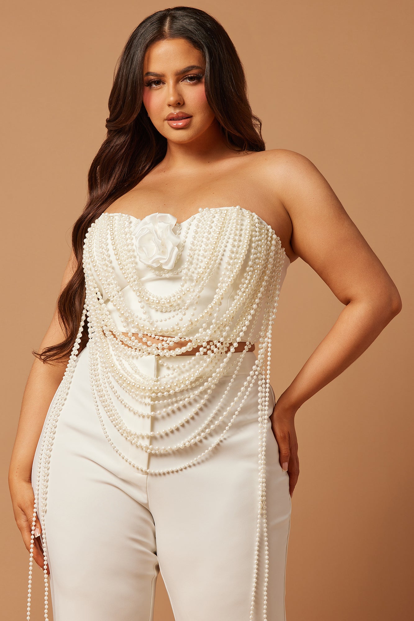 Erin Pearl Pant Set - White - Image 6
