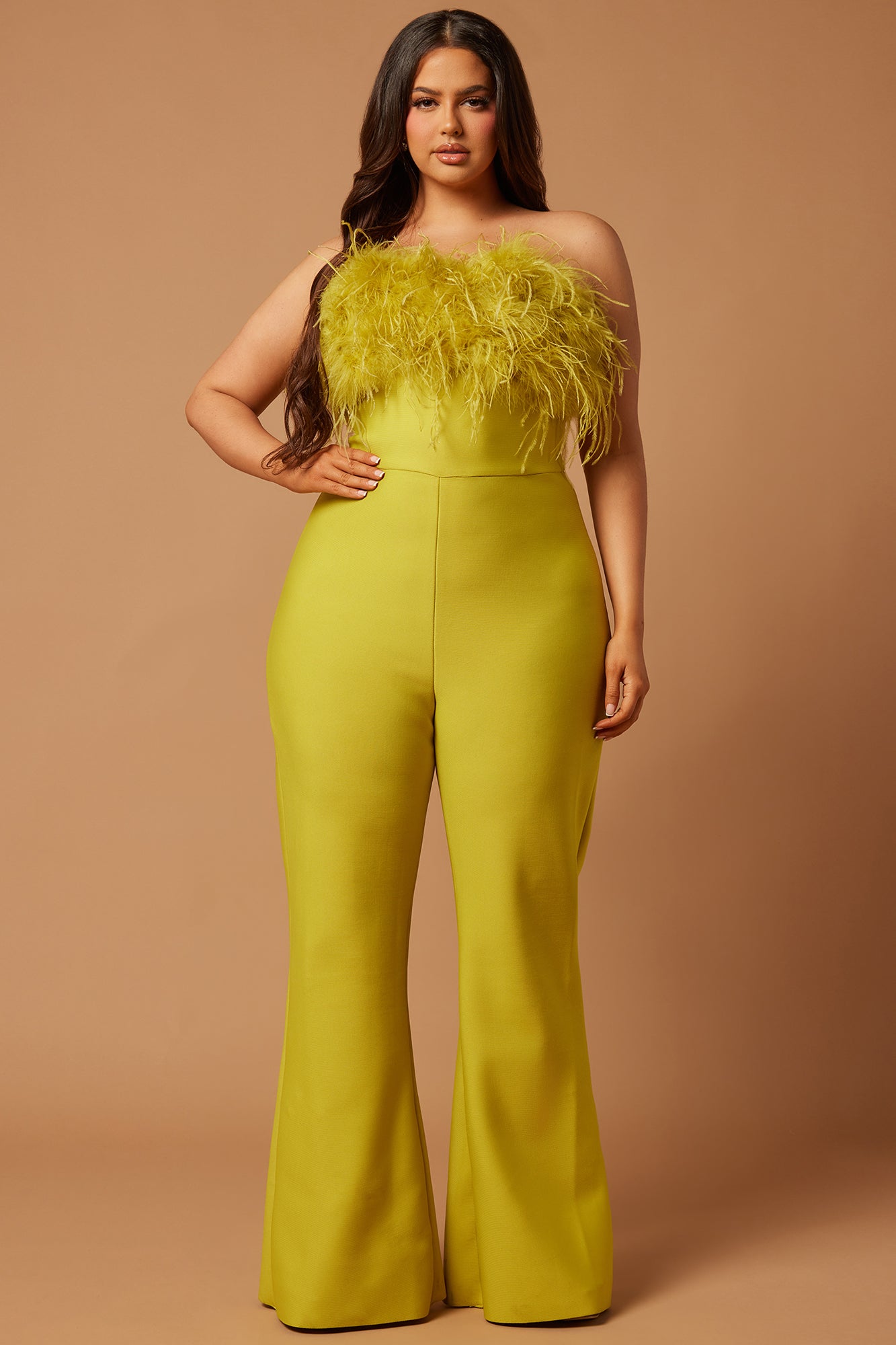 Fay Feather Bandage Jumpsuit - Chartreuse - Image 5