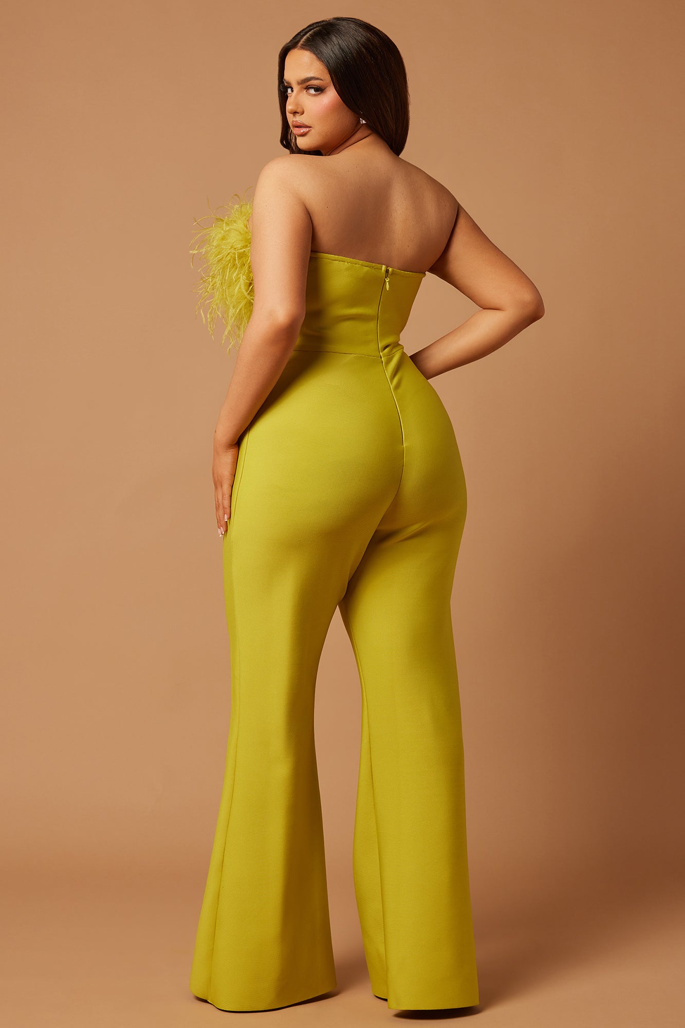 Fay Feather Bandage Jumpsuit - Chartreuse - Image 8